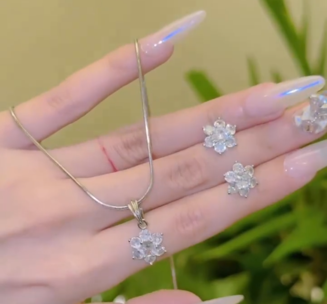 Set Dây Chuyền Bông Tai 5 Cánh_thumbnail_3