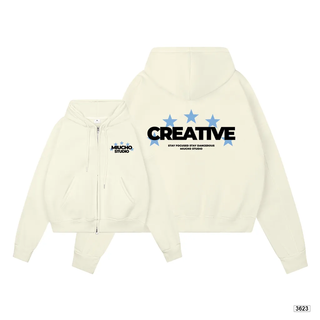 Áo hoodie form boxy dáng ngắn in chữ basic Miucho chất nỉ 2 da thoáng mát_thumbnail_8