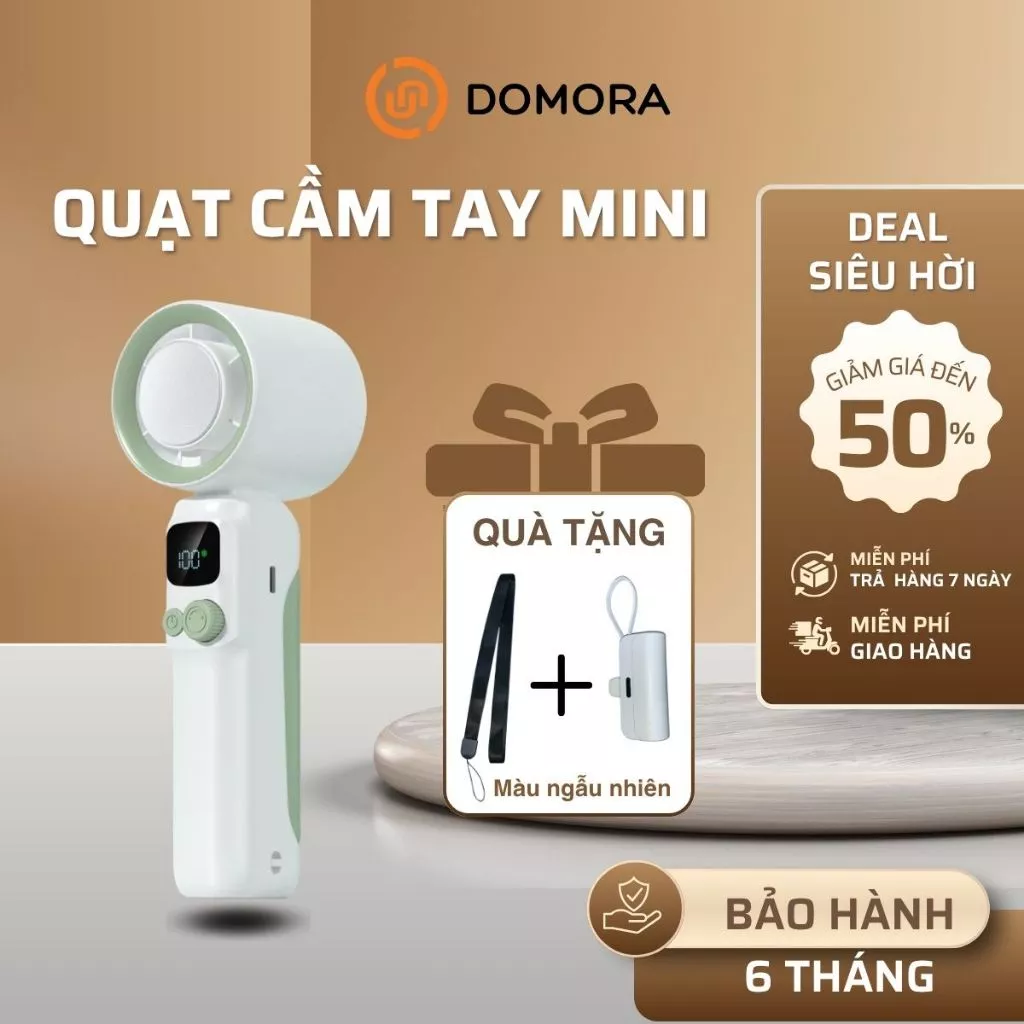 Quạt cầm tay mini DOMORA tốc độ cao, điều chỉnh100 cấp độ, làm mát nhanh_thumbnail_3