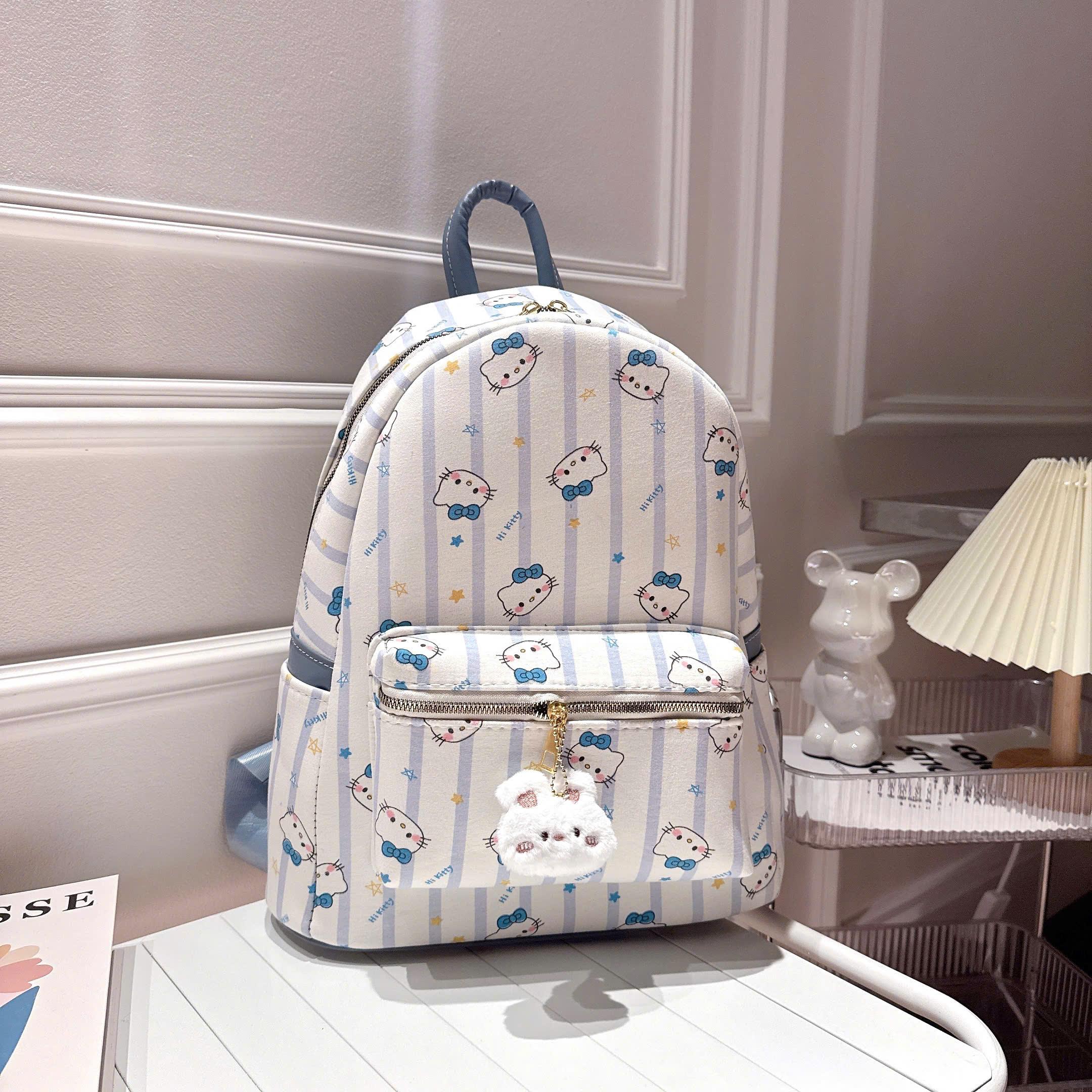 ( Tặng Kèm Treo ) Balo To, Balo Đi Học Đi Làm Hoạ Tiết Kitty Gấu Size 40 Vừa A4 Kiểu Dáng Thời Trang Cute BL035_thumbnail_6