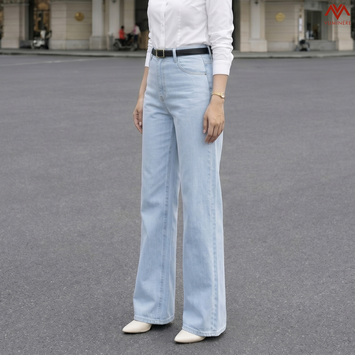 Quần Jeans nữ dáng loe nhẹ ( CG10 )