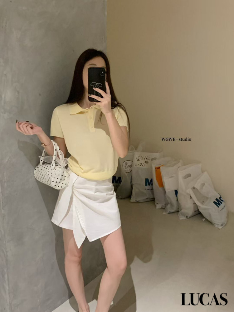Chân váy dáng A ngắn vạt chéo xếp ly buộc vạt 1 bên_thumbnail_2