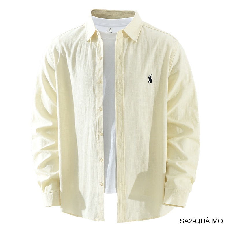 SA2 - Áo sơ mi nam dài tay thêu logo nhỏ, chất cotton mềm mại, dáng rộng thoải mái, phong cách Nhật Bản_thumbnail_17