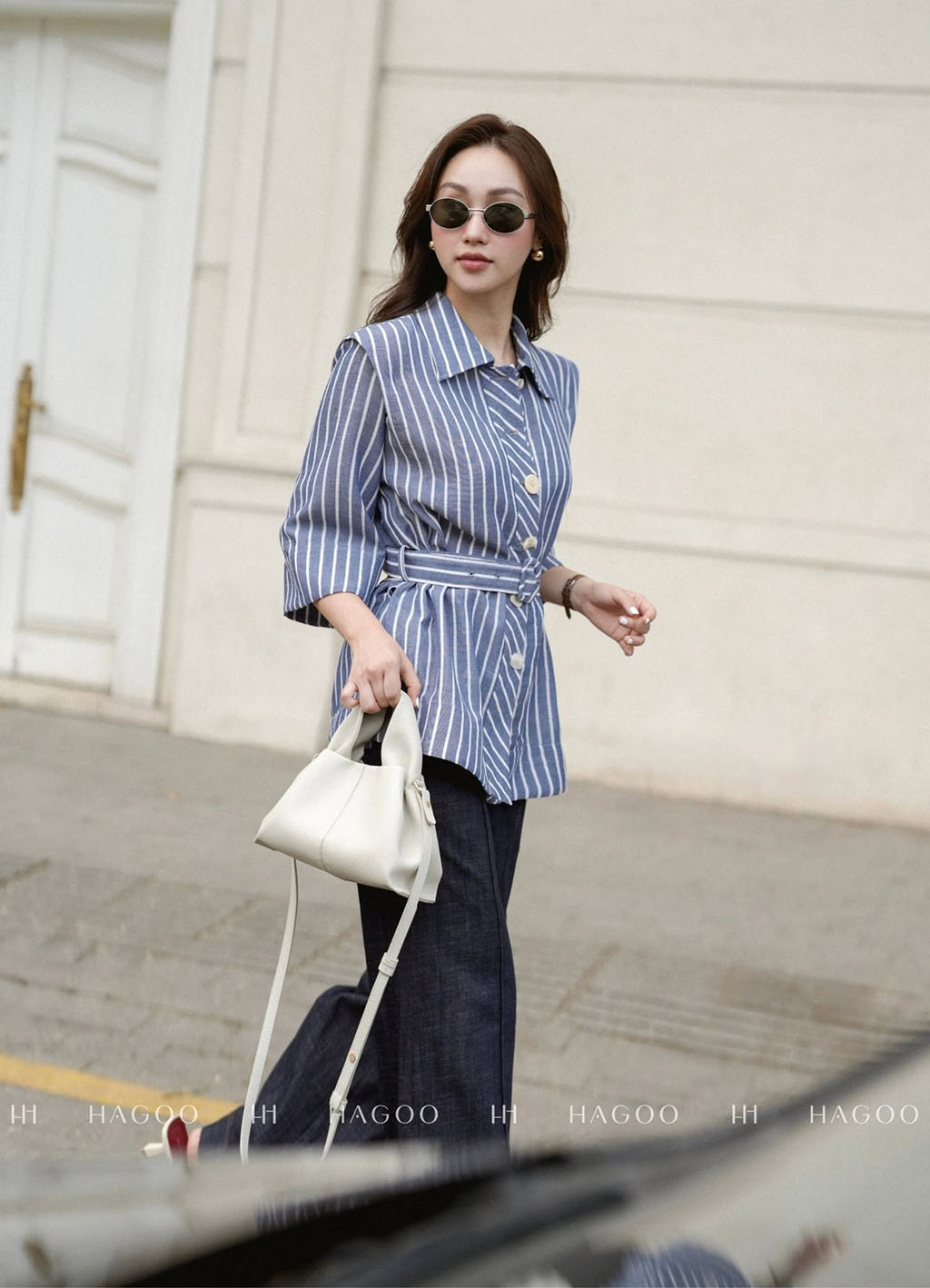 Áo Sơ mi linen kẻ sọc HAGOO_thumbnail_5