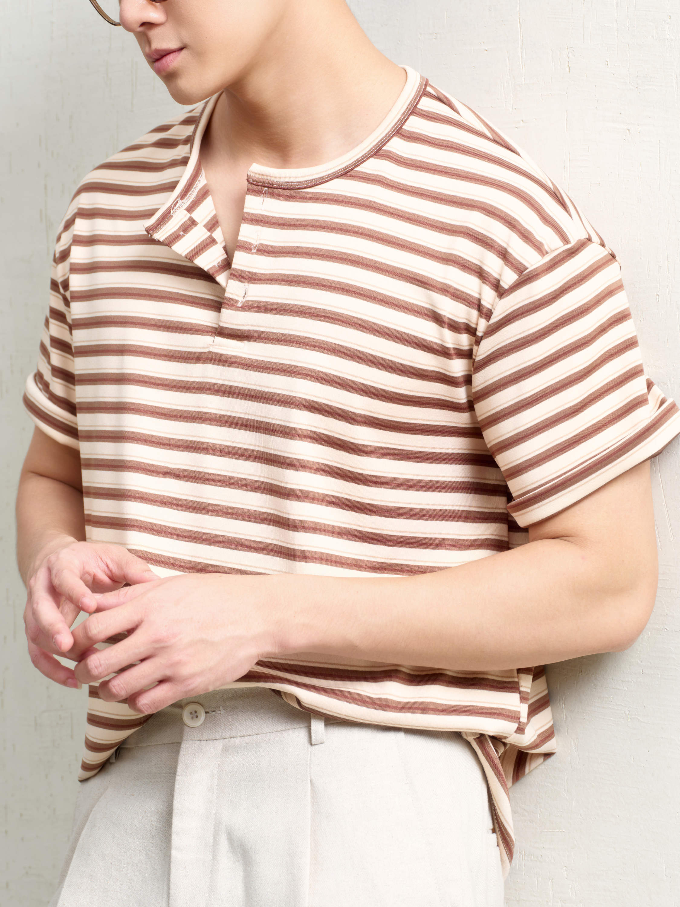 Áo Thun Henley Dario Vải Jersey Knit Form Straight_thumbnail_8