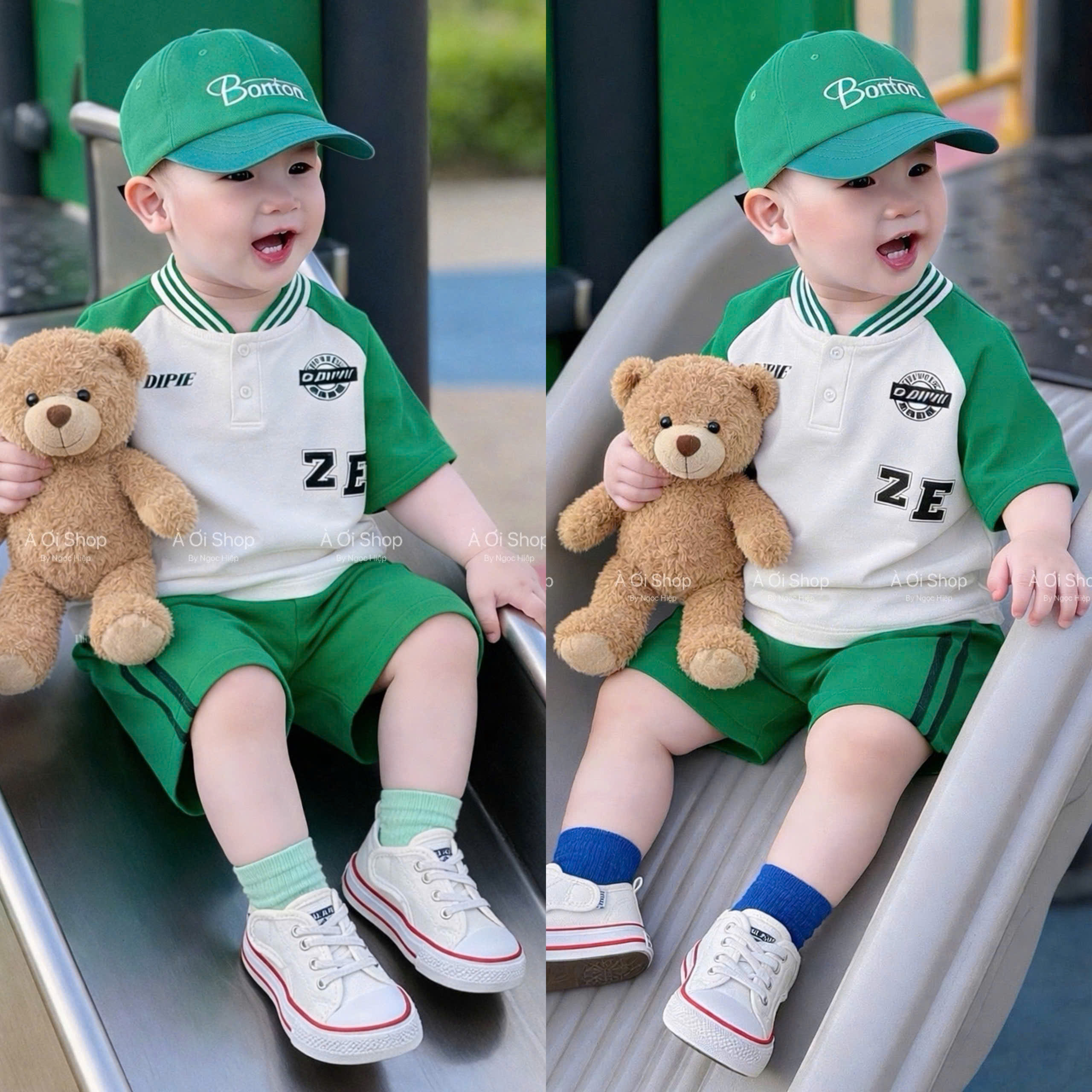 C20 BỘ CỘC PHỐI XANH ODIPIU KÈM MŨ - A117.1804