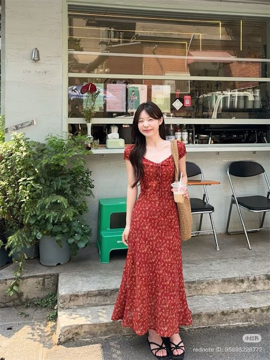 Lucas - Váy hoa cộc tay cổ vuông buộc nơ tay bồng dáng dài UME_thumbnail_3