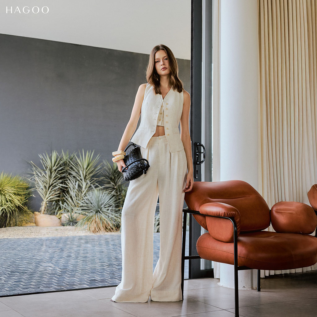 Quần ống rộng linen HAGOO