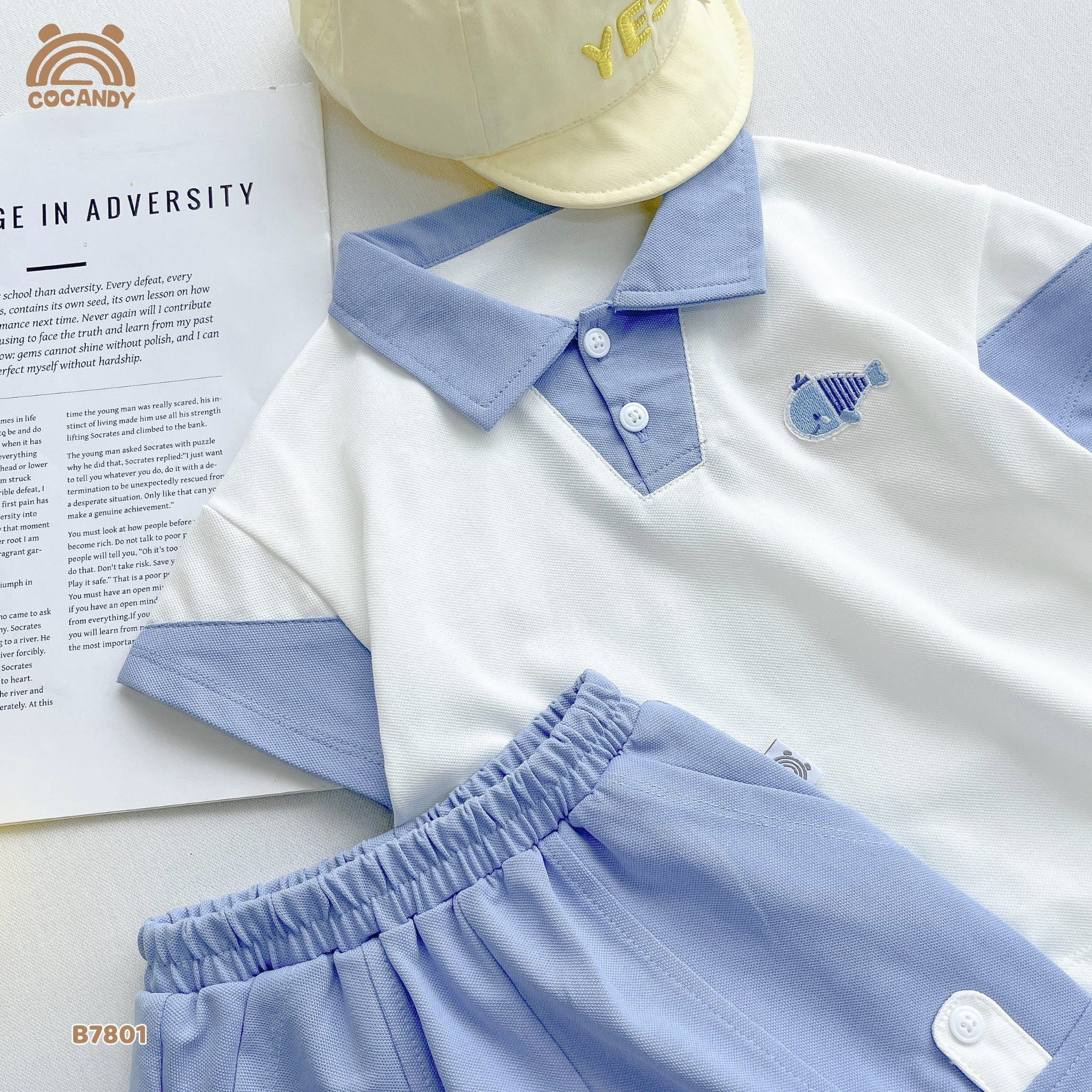 Bộ cộc polo XANH TRẮNG hình thêu cá heo_thumbnail_7