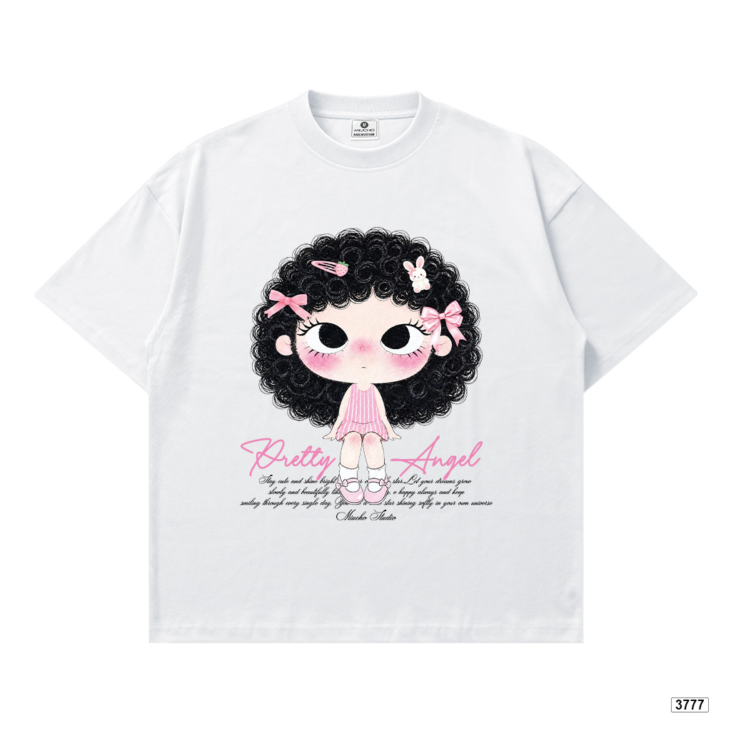 Áo thun nữ form boxy Pretty Angel hoạt hình cute cá tính Miucho 3777_thumbnail_9