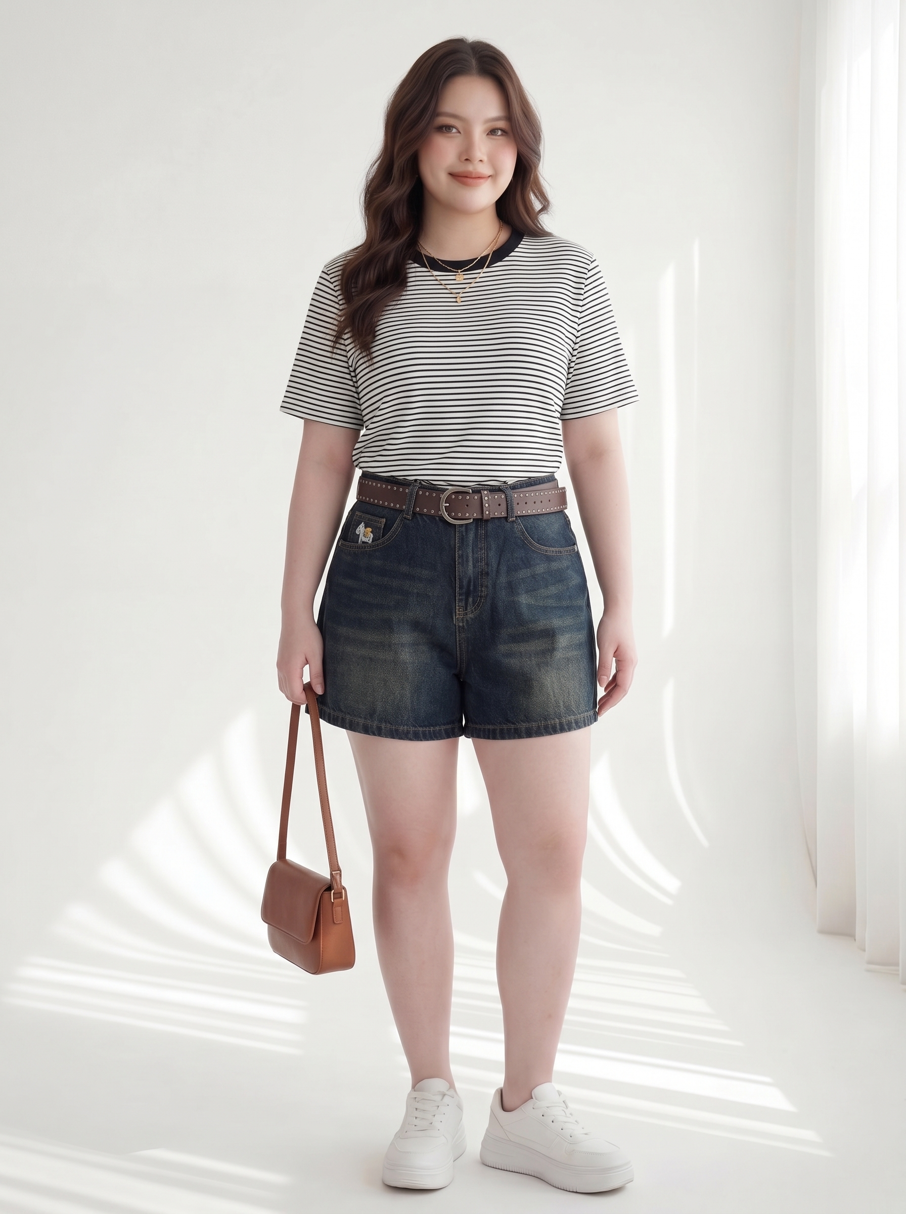 BIGSIZE NỮ - Quần short jean thêu ngựa T-QSJ1314