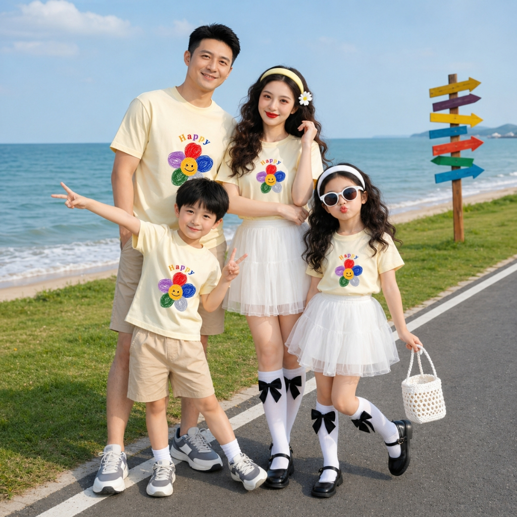 Áo phông gia đình hình bông hoa - Áo đồng phục gia đình – Mã GĐ2661-01_thumbnail_0
