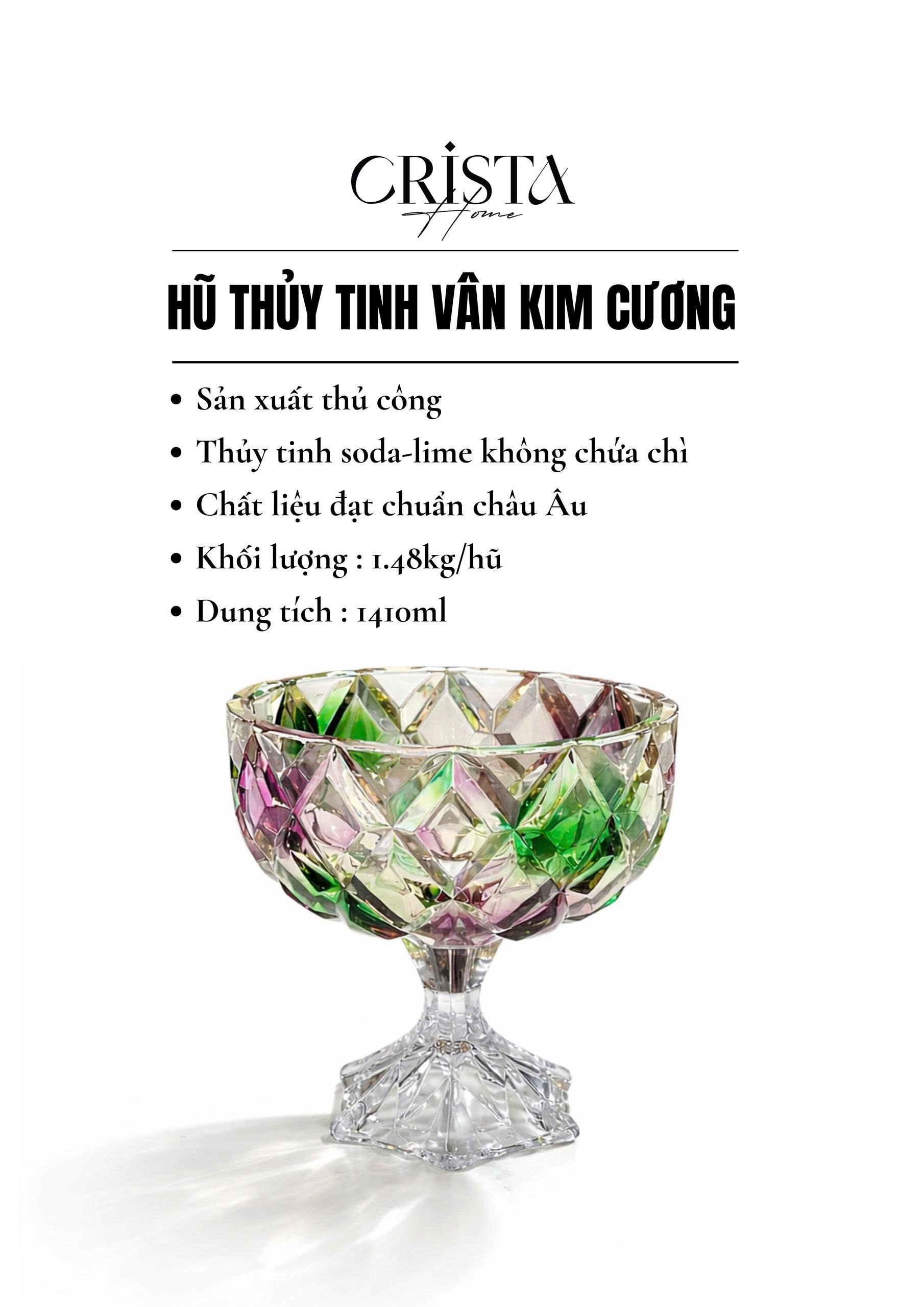 HŨ THỦY TINH CHÂN BỒNG VÂN KIM CƯƠNG 18CM CRISTA HOME 60251_thumbnail_12