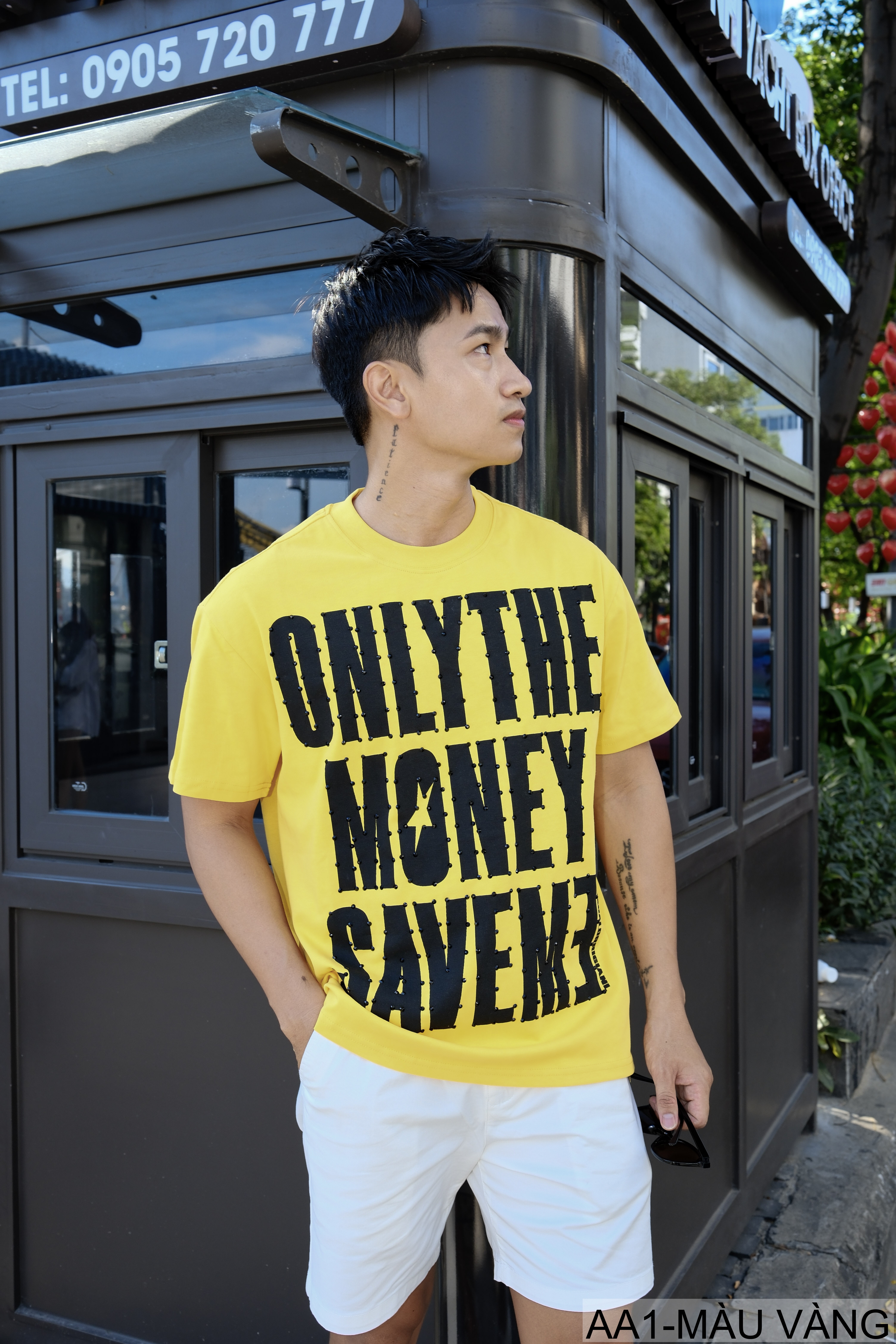 AA1 - Áo thun nam cổ tròn in chữ retro phong cách streetwear, cotton , dáng vừa vặn, 4 màu thời thượng_thumbnail_30