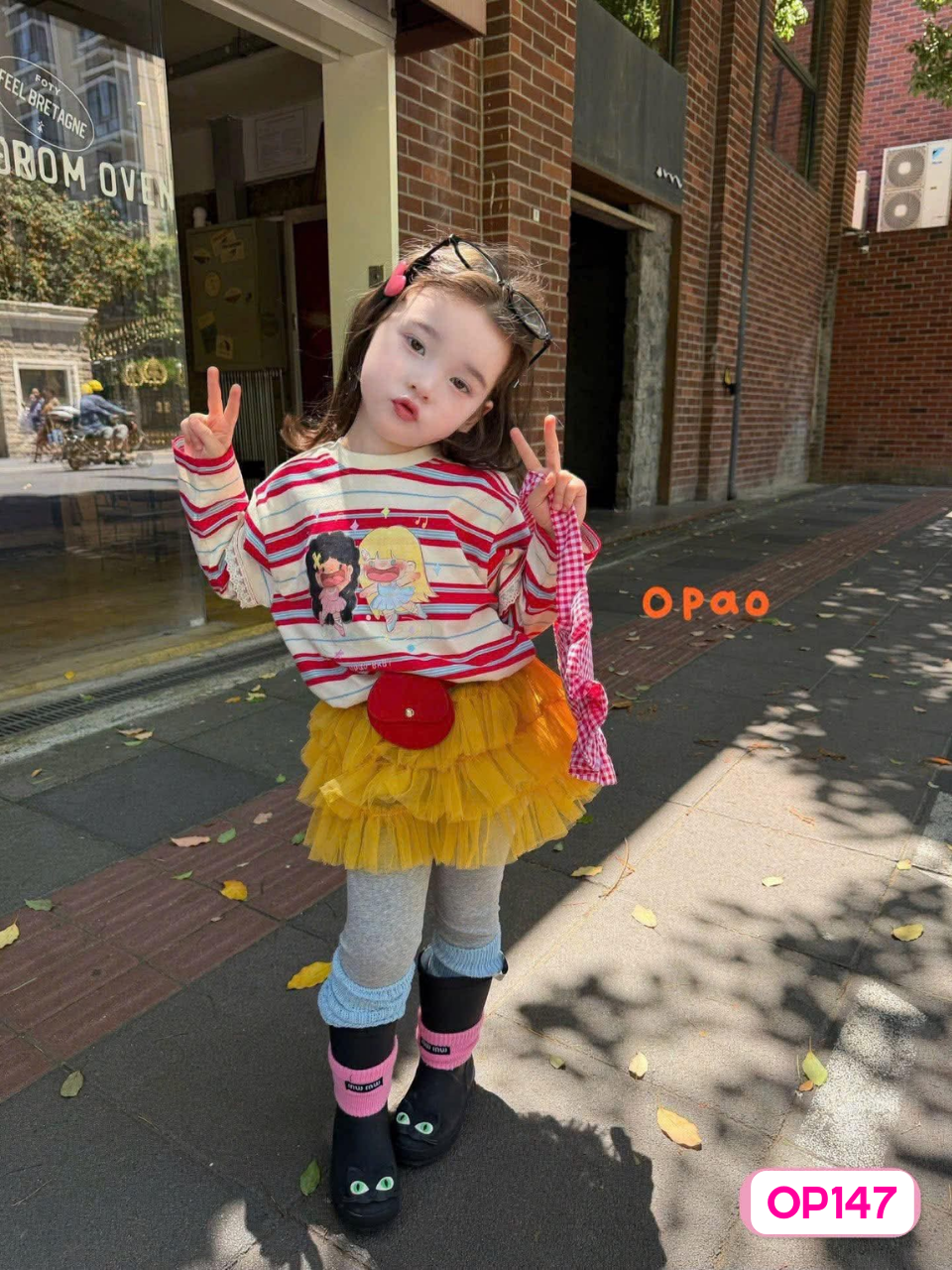 OP147 - Quần legging hãng Opao | size 90-130 | 6097