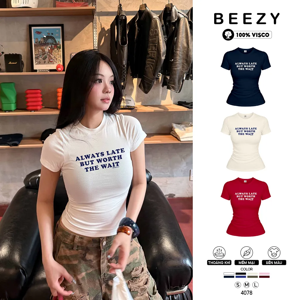 Áo thun babytee nữ form ôm tôn dáng Beezy 4078