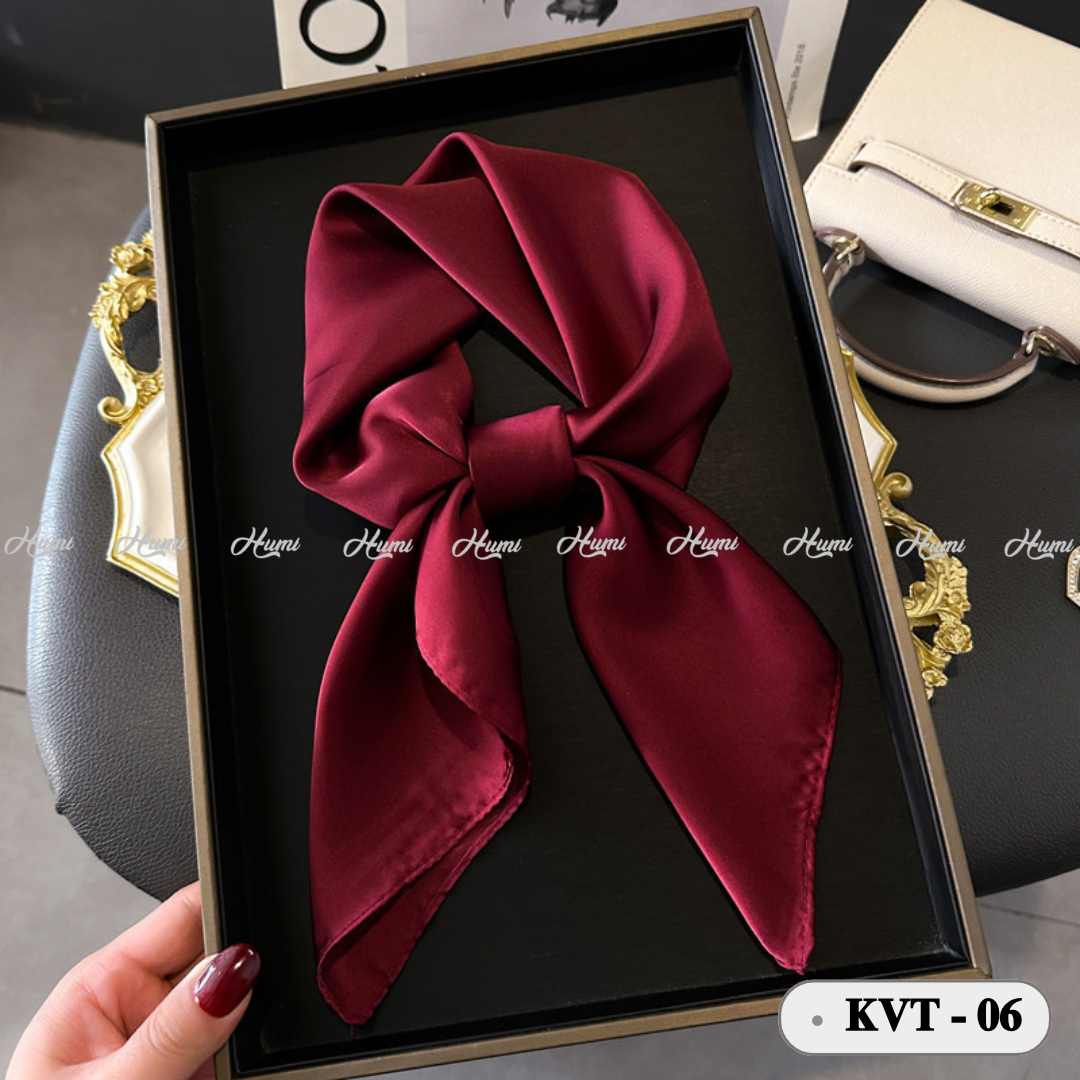 KHĂN LỤA VUÔNG TRƠN (KVT-06 ĐỎ ĐÔ)