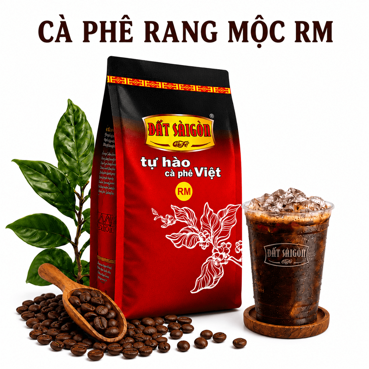 RM-500g Cafe Ro + Moka Dành Cho Quán Cafe, Pha Máy Tạo Lớp Crema Dầy Vàng Óng