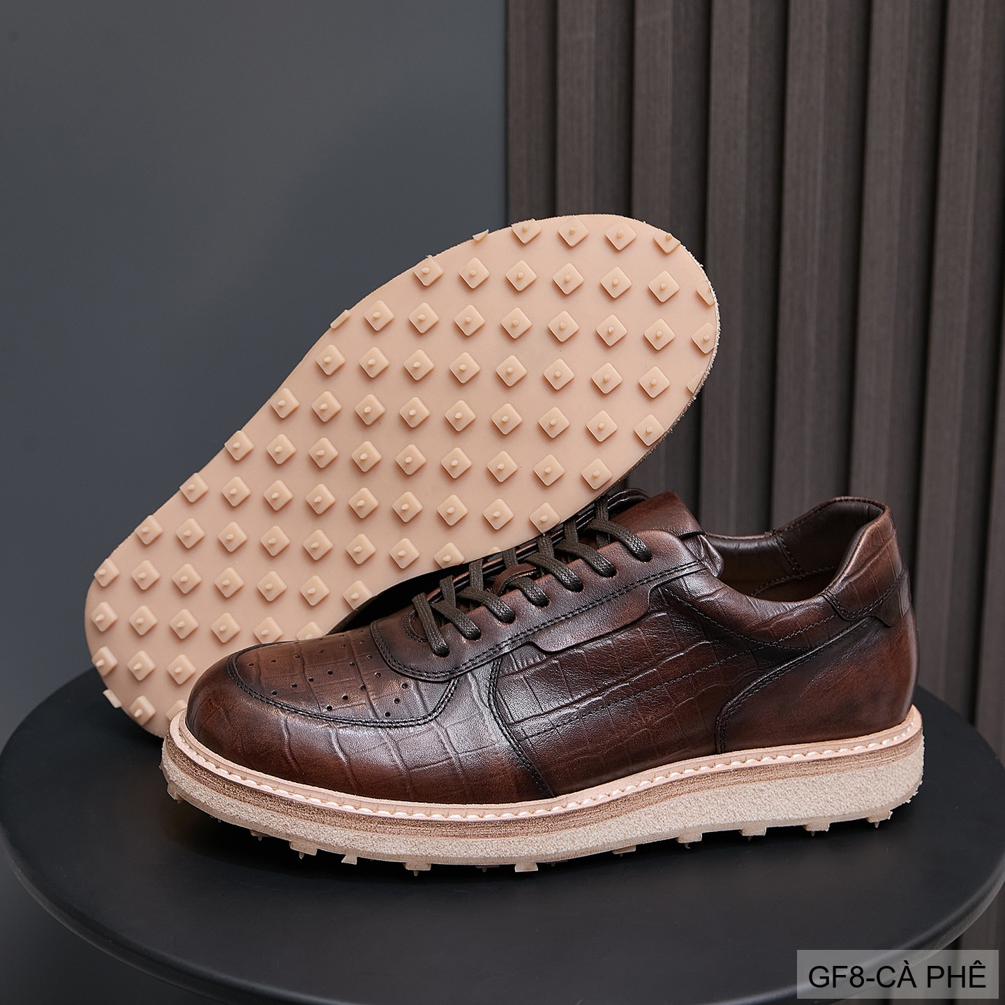 GF8 - Giày thể thao nam cổ thấp da bò họa tiết cá sấu đế Goodyear phong cách casual_thumbnail_17