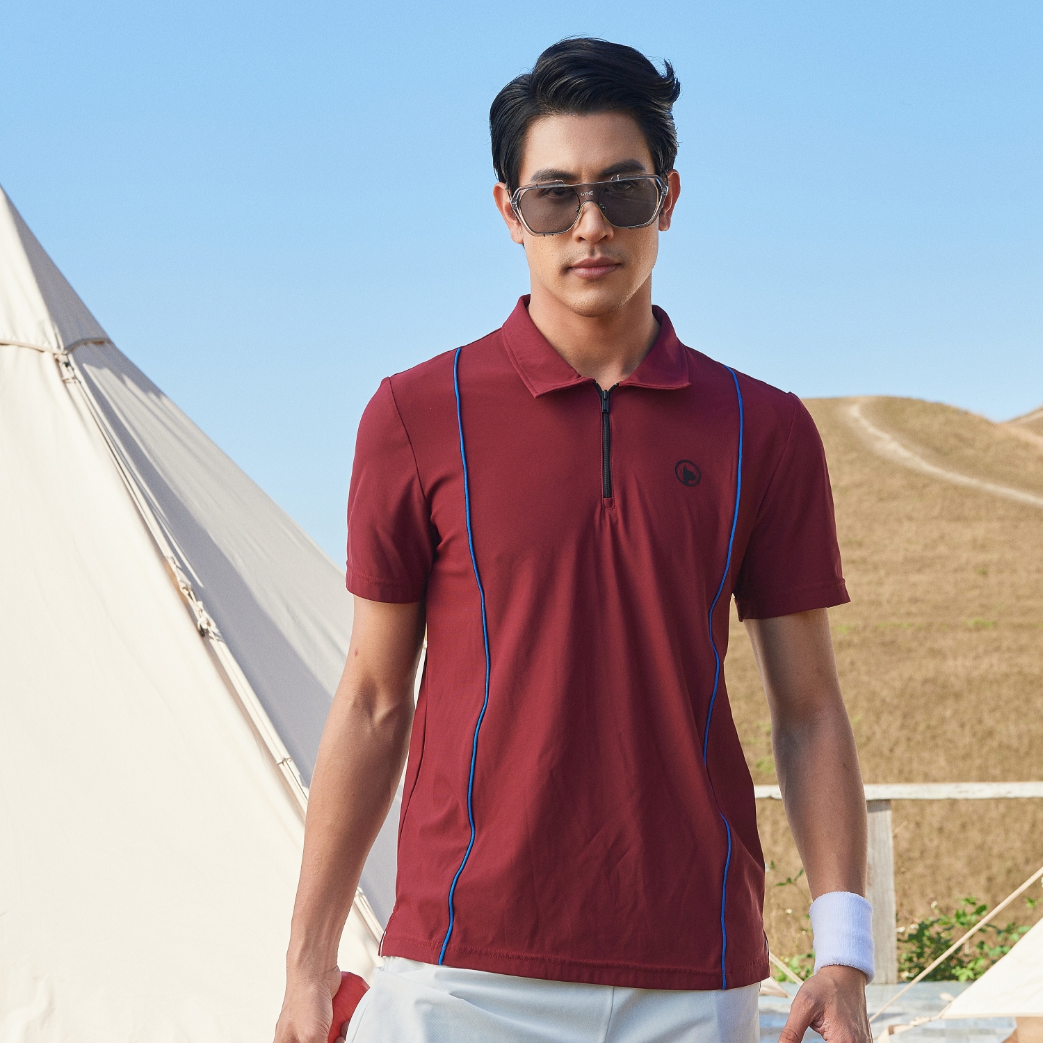 Áo Polo Ngắn Tay Cổ Khóa Kéo Nam