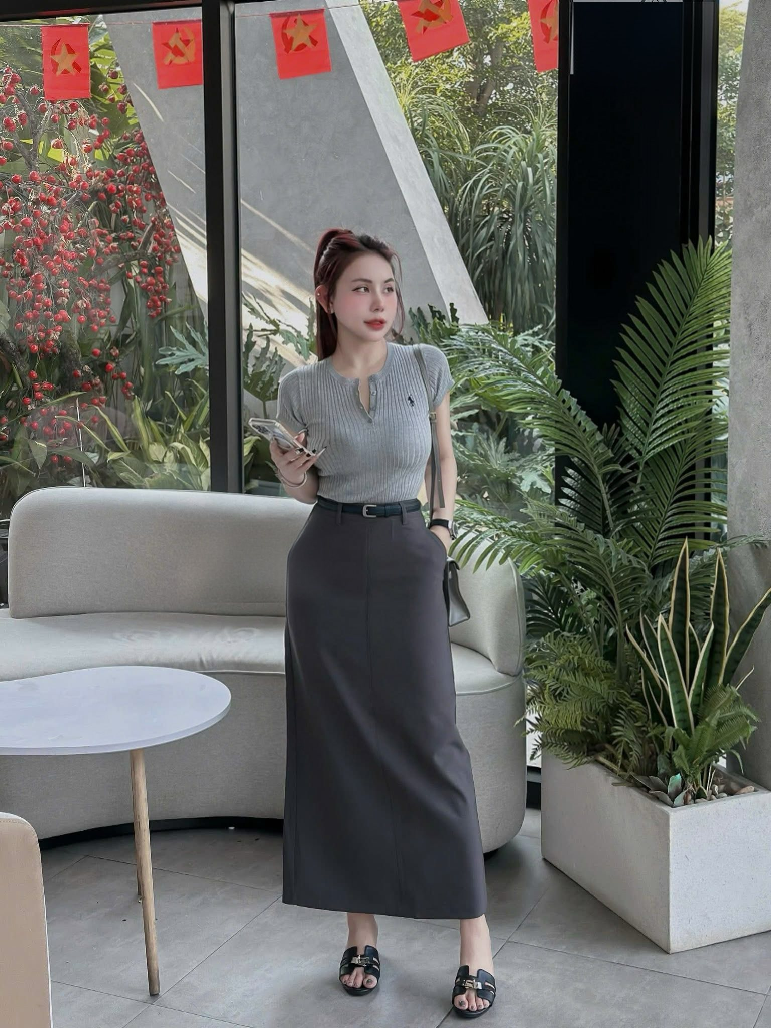 Chân Váy Nữ Dáng Suông 2 Túi Đường Chỉ Giữa PH.204 (C) (1451)_thumbnail_1