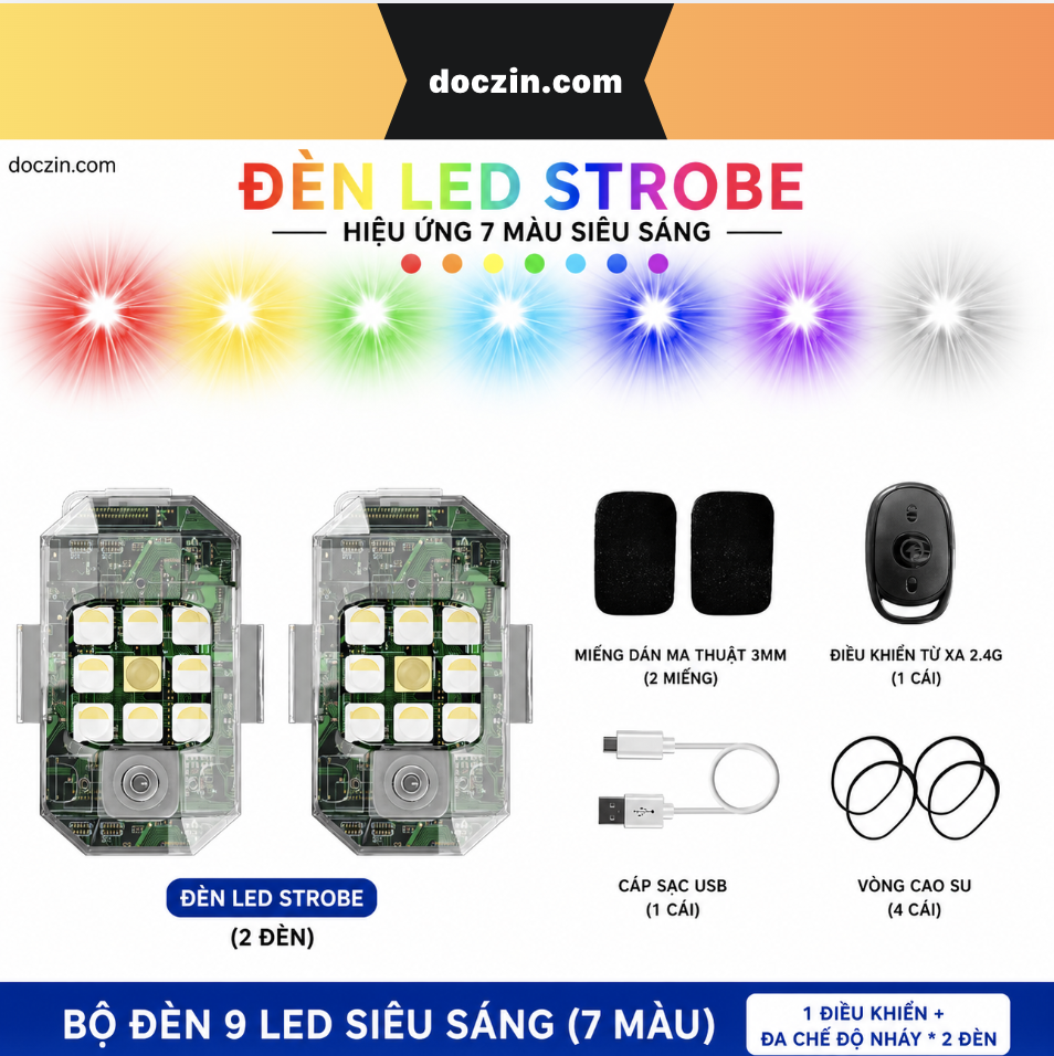 Đèn led Oto  Nhấp Nháy Cảnh Báo Đa Năng Chống Va Chạm
