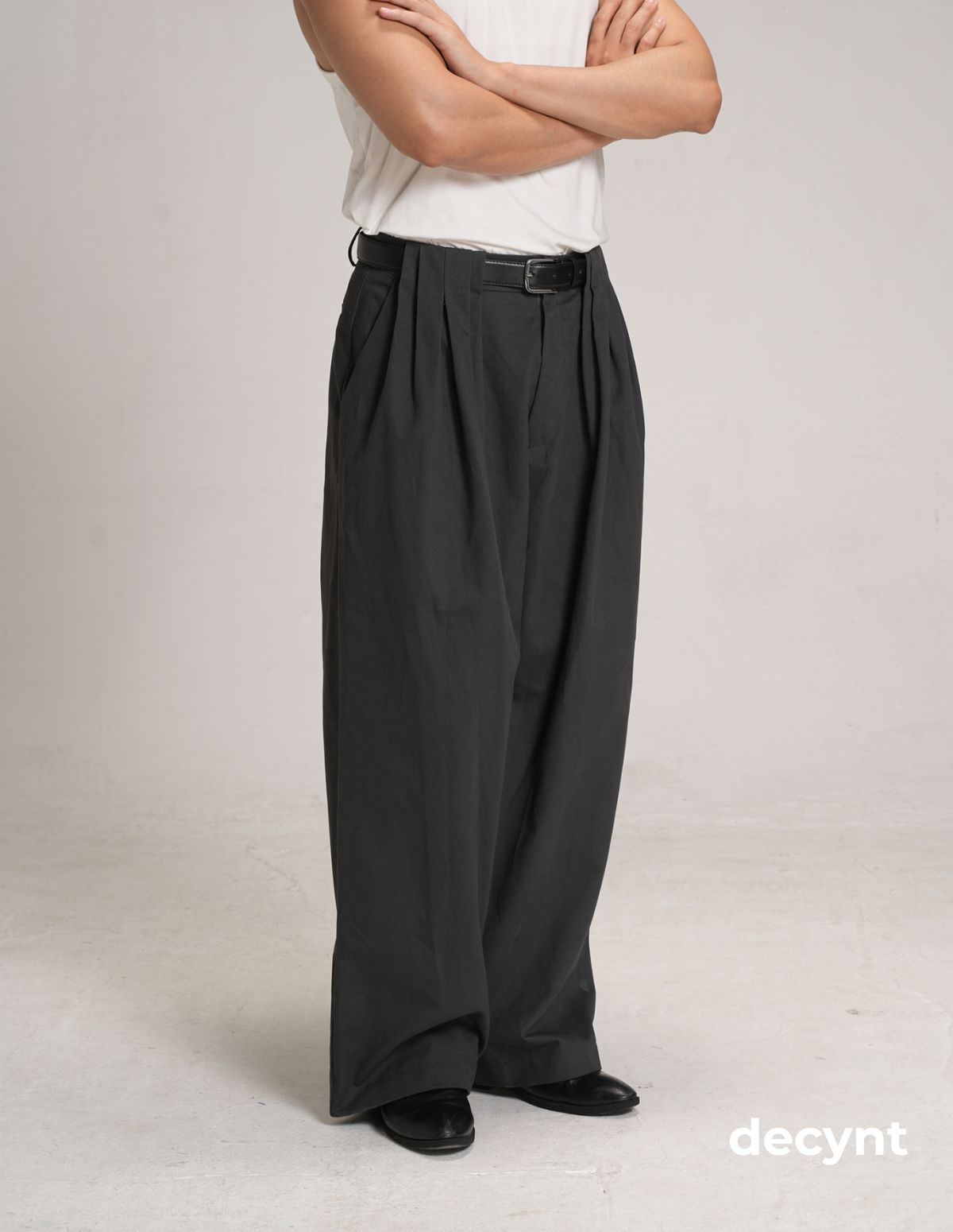 Decynt Pants 01 - Quần suông xếp ly chất liệu 100% cotton 350gsm_thumbnail_6