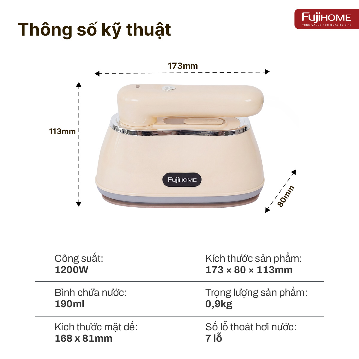 Bàn là (Bàn ủi) hơi nước cầm tay gấp gọn Fujihome SI200DC_thumbnail_2