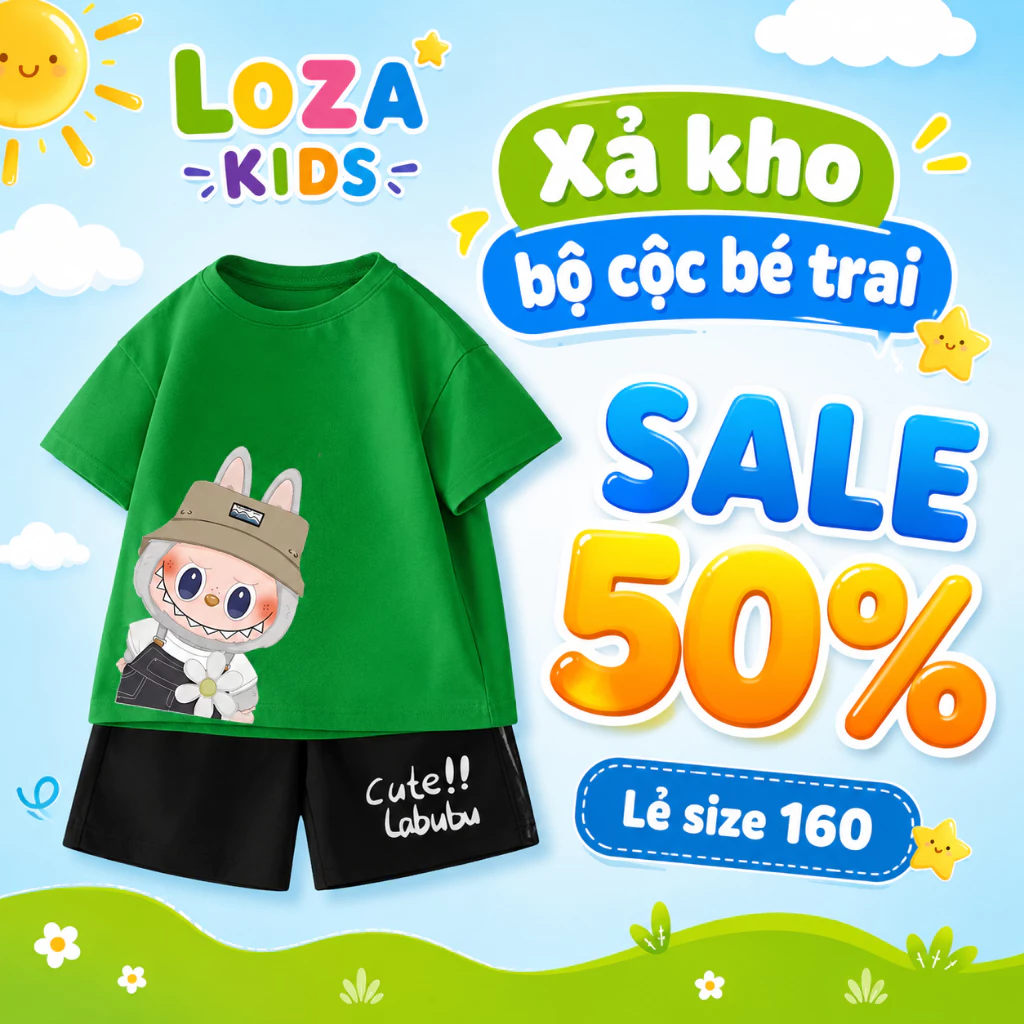 [XẢ KHO SIZE160] Bộ đồ cho bé trai nhiều mẫu - Quần áo bé trai từ 35-40kg - Loza Kids XB012