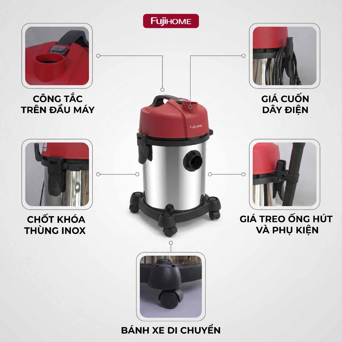 Máy hút bụi công nghiệp Fujihome VC18N_thumbnail_3