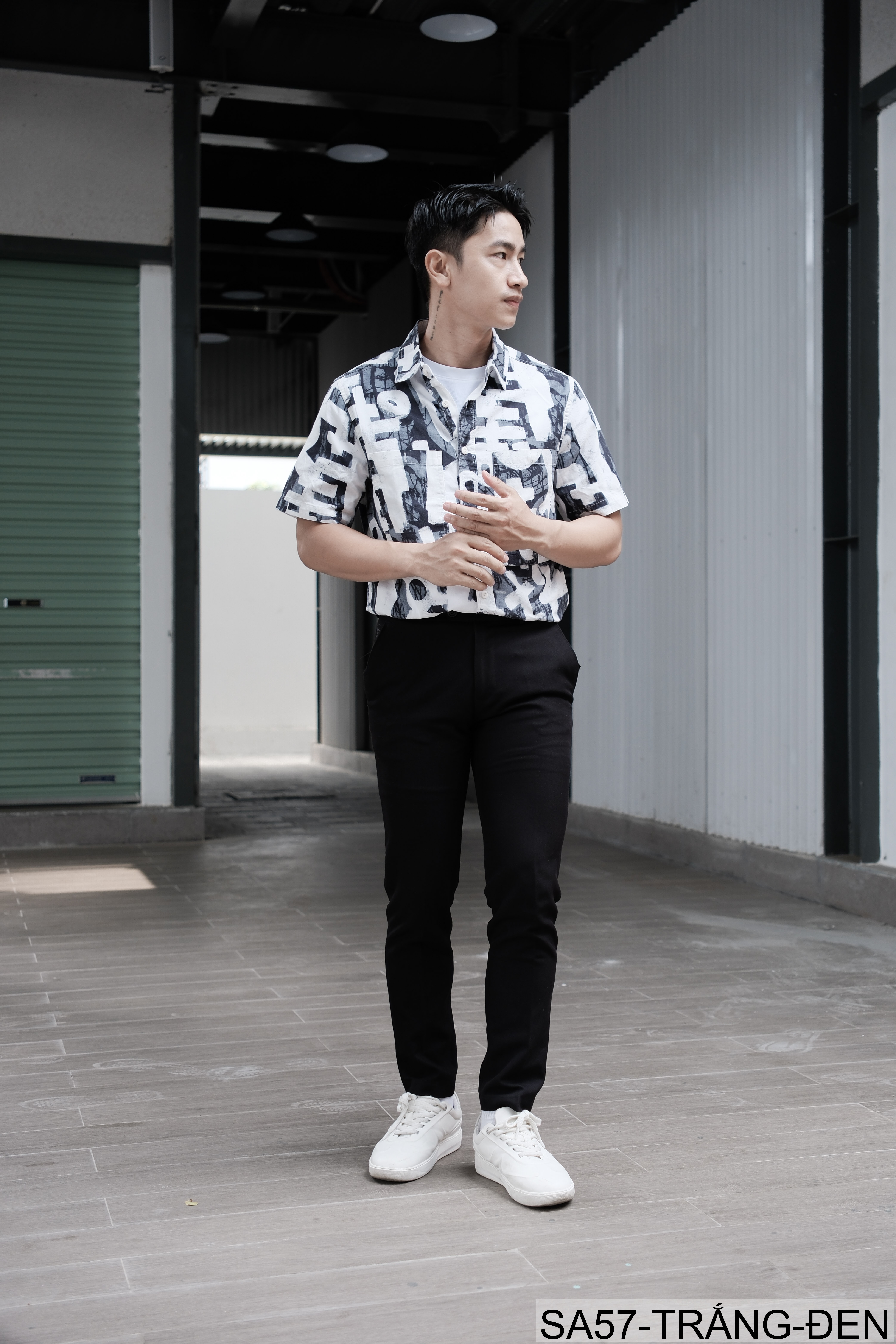SA57 - Áo sơ mi nam tay ngắn phong cách Nhật Bản họa tiết nghệ thuật, chất cotton thoáng mát, form regular_thumbnail_7