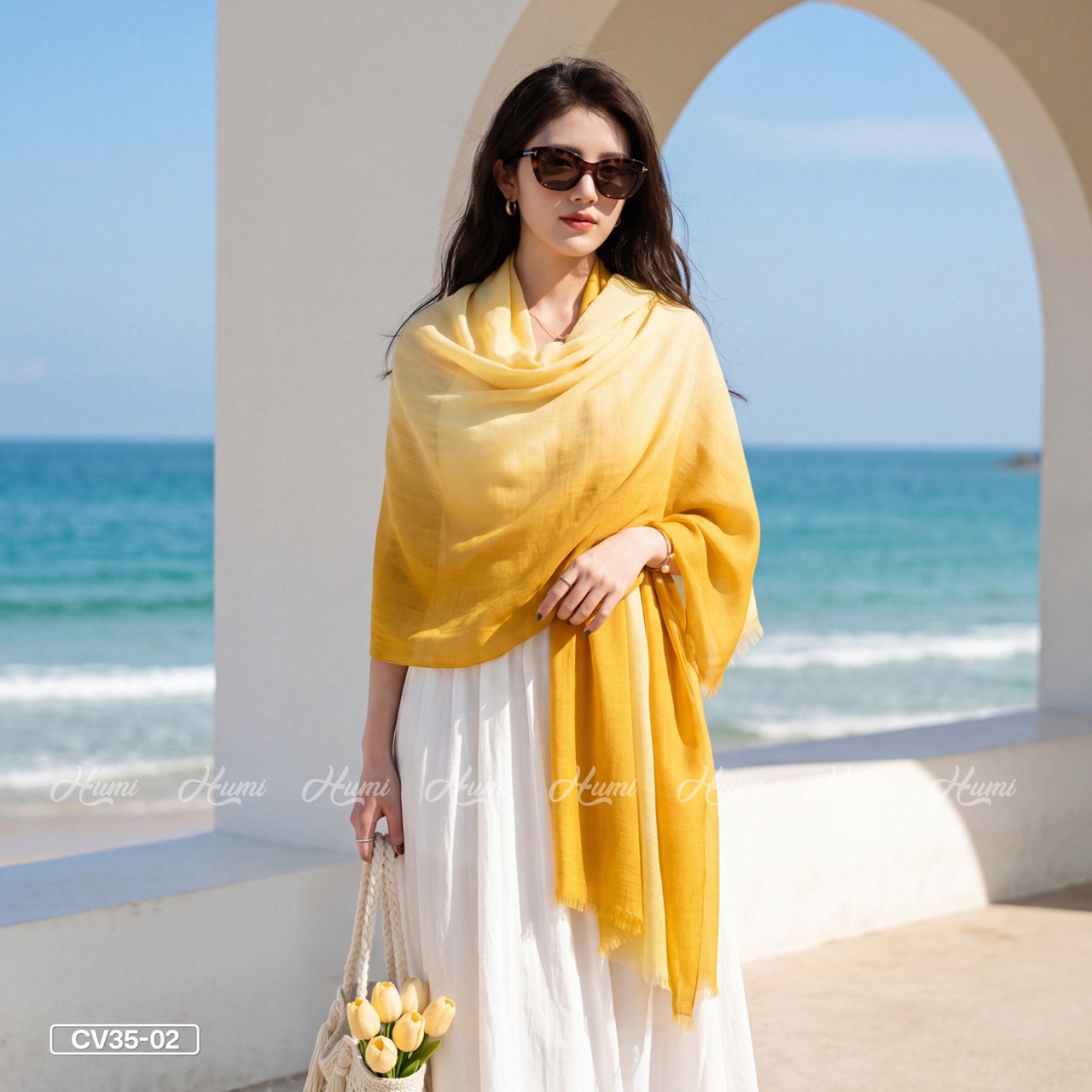 KHĂN COTTON PHA MÀU CHO NỮ (CV35-02)_thumbnail_2
