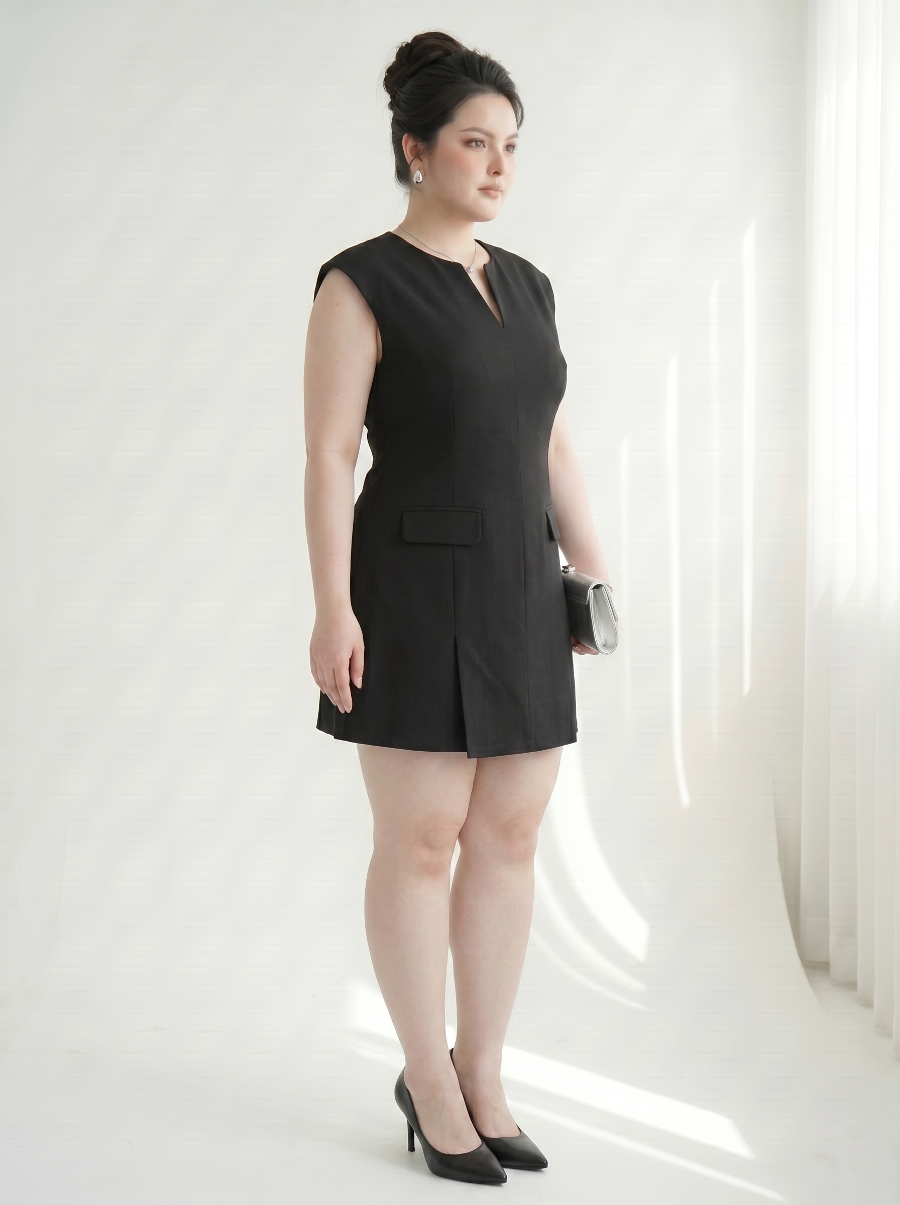 BIGSIZE - Đầm dáng A xẻ ngực kiểu bigsize DA179 dành cho nàng béo