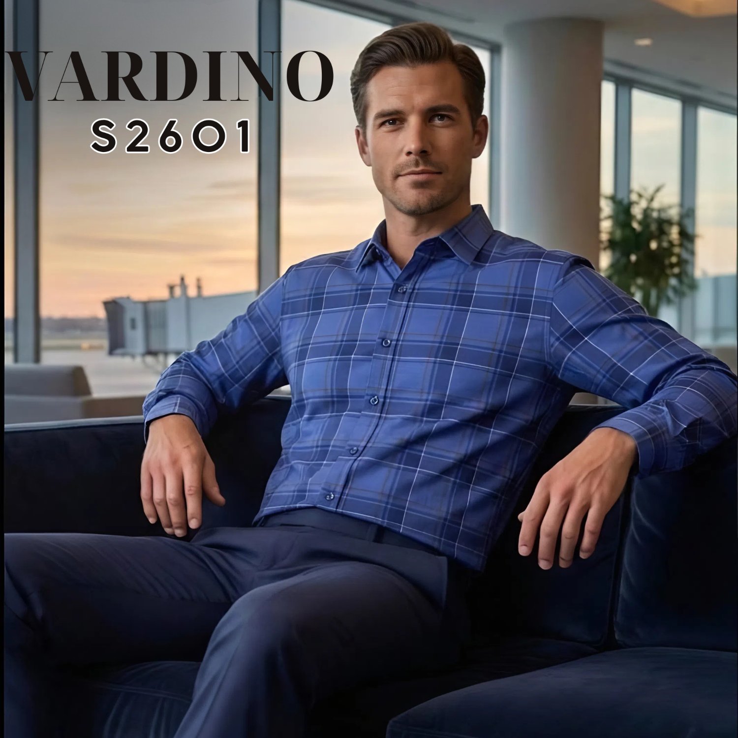 Sơ mi kẻ dài tay Vardino S2601