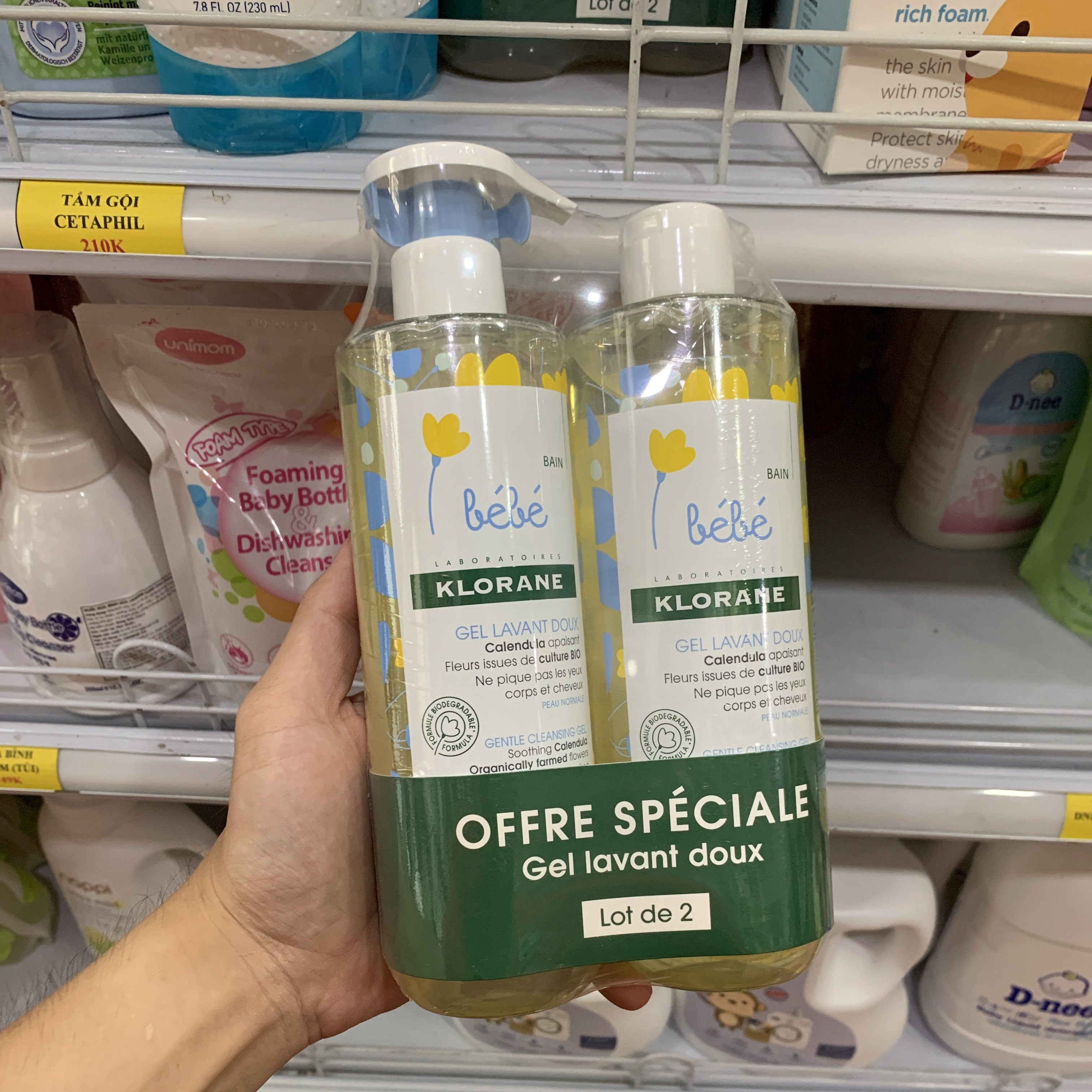 Set 2 sữa tắm gội Pháp klorane bebe