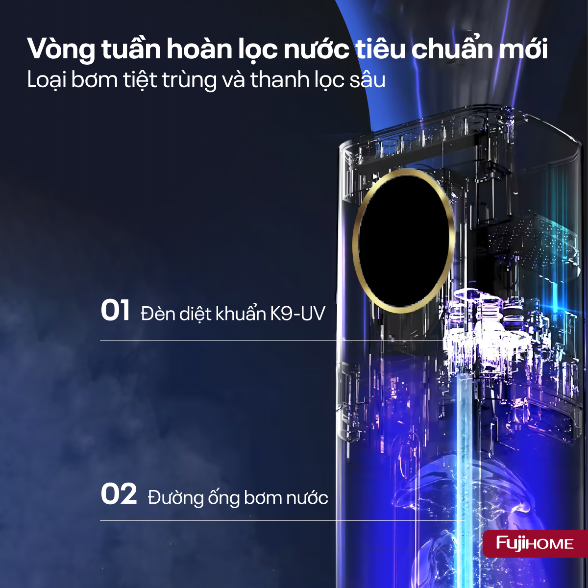 Máy tạo ẩm, xông tinh dầu, khử khuẩn UV dung tích lớn Fujihome HM09UV1_thumbnail_8