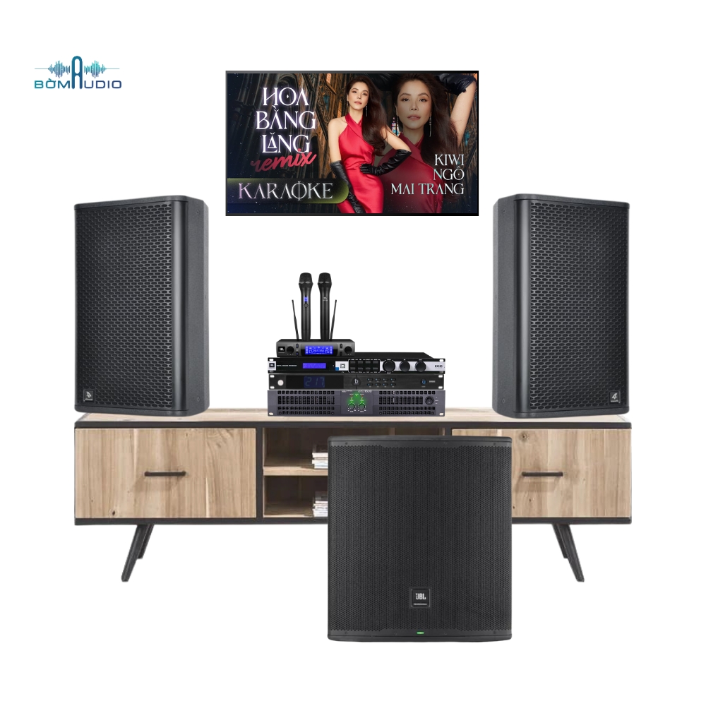 Combo Karaoke JA470 Vang Số JBL KX180A + Micro JBL VM300 + Cục Đẩy 4ACOUSTIC SQ1600  + Vang Số DBACOUSTIC SP 600S + Loa Full 4ACOUSTIC PCS - V12 + Loa Sub JBL EON 718S_thumbnail_0