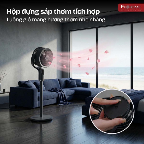 Quạt tuần hoàn không khí thông minh, ra lệnh giọng nói Fujihome CFR04-VOICE (Màu ghi - màu trắng)_thumbnail_11