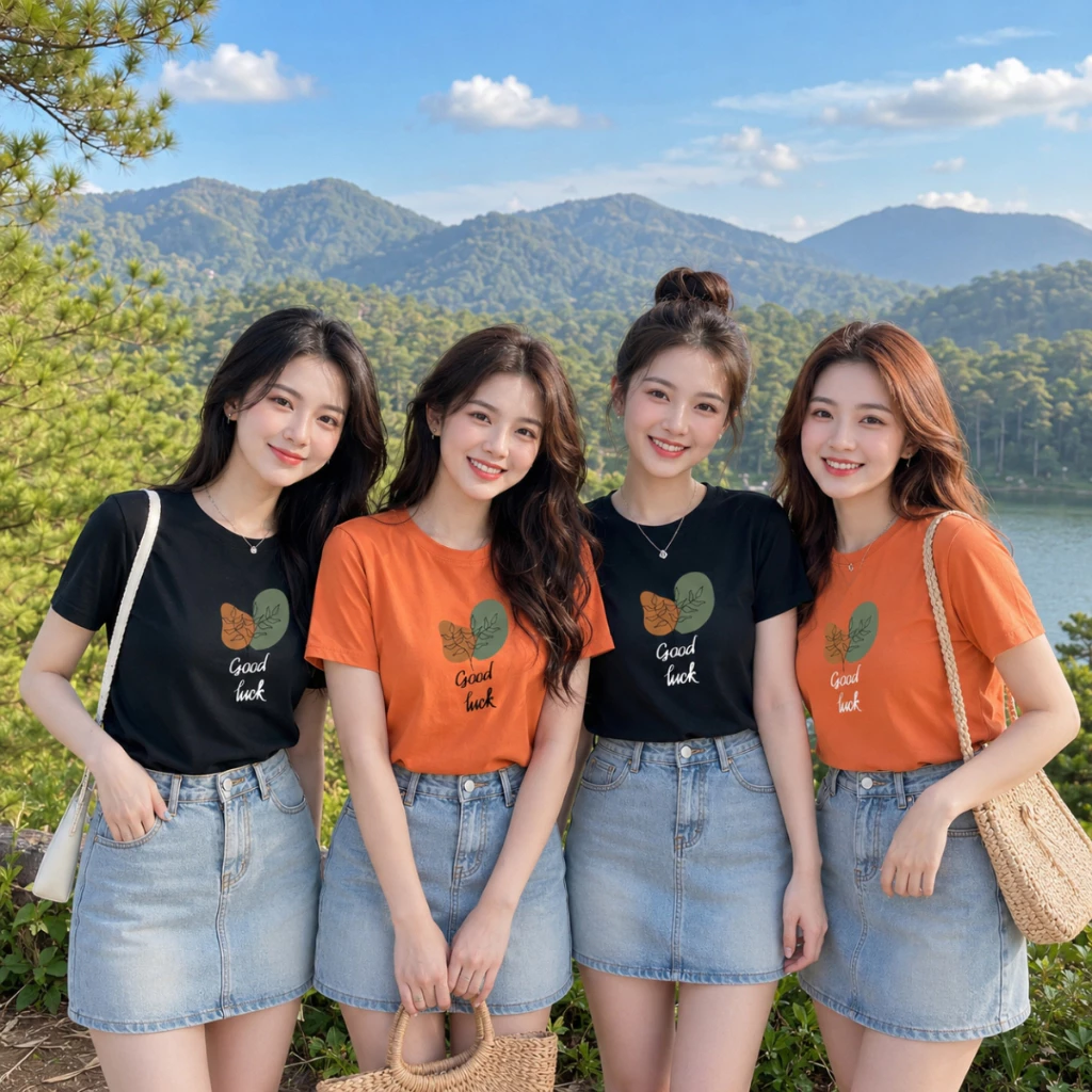 [Form vừa] Áo đồng phục hội, nhóm hình lá cây good luck - Mã VT7198