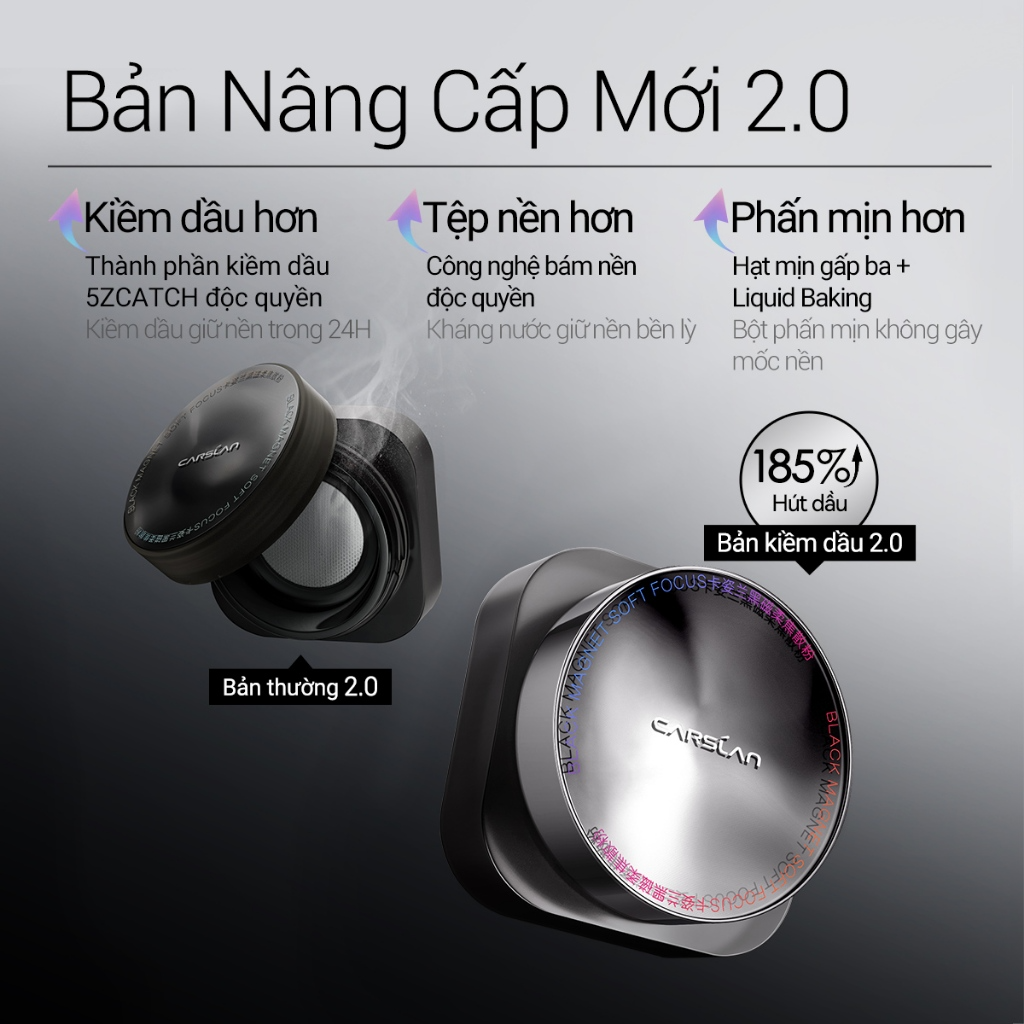 [CARSLAN] Phấn phủ bột Carslan 2.0 Black Magnet Soft Focus Makeup Powder 8g