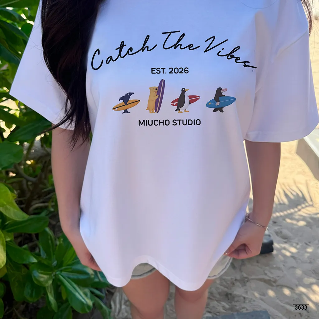 Áo thun unisex form boxy Catch the vibes Miucho 3633_thumbnail_5