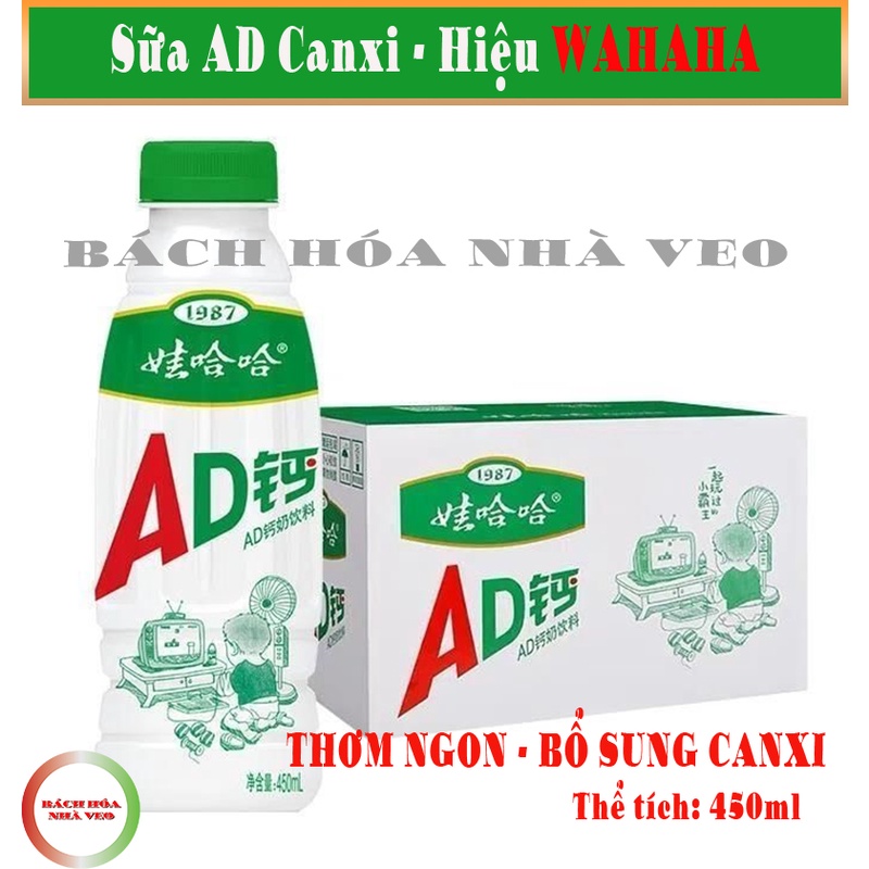 Sữa AD Canxi Hiệu WaHaHa, Tốt Cho Sức Khỏe, Bổ Sung Canxi - 220, Hàng Chuẩn, Date Mới