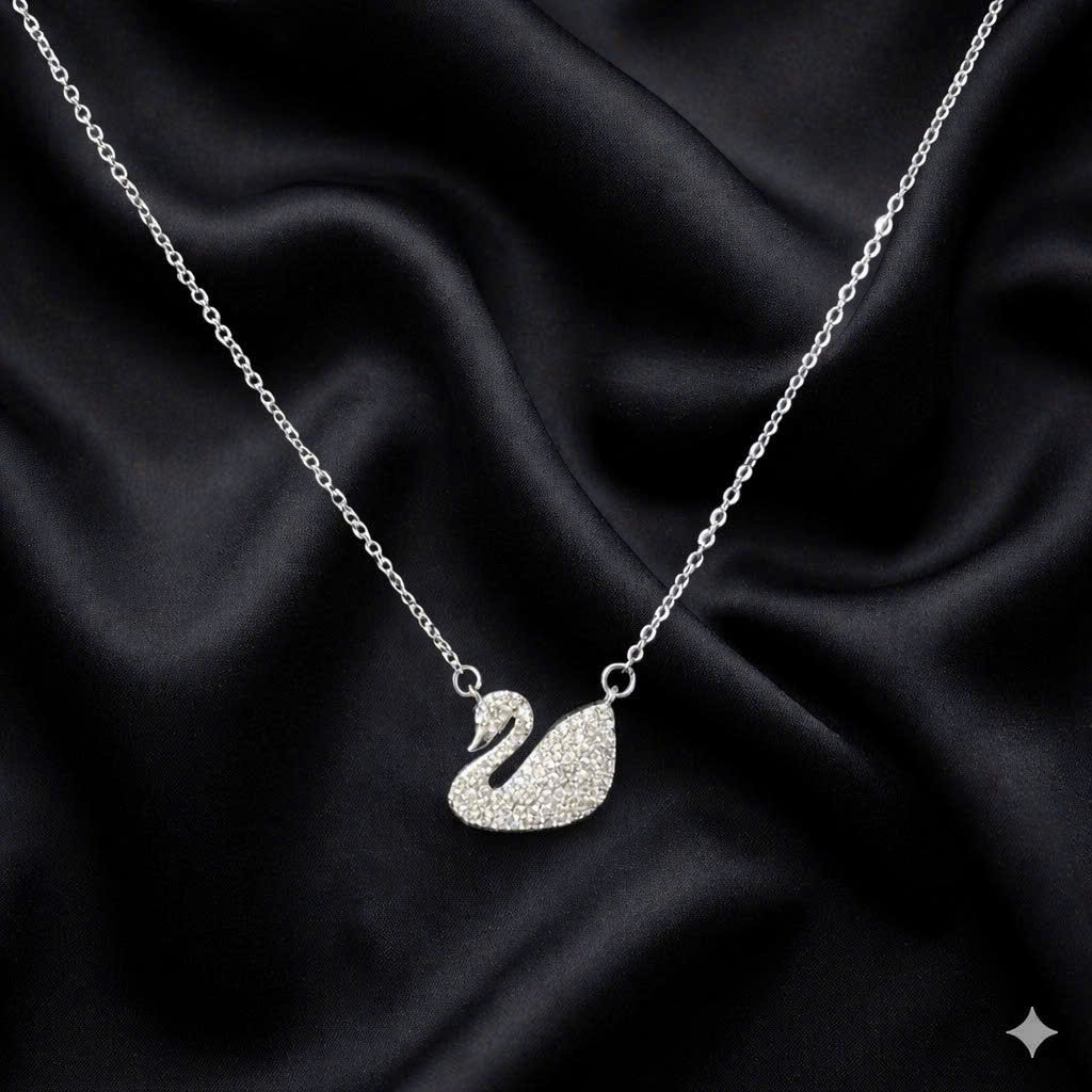 Vòng cổ titan charm hợp kim thiên nga