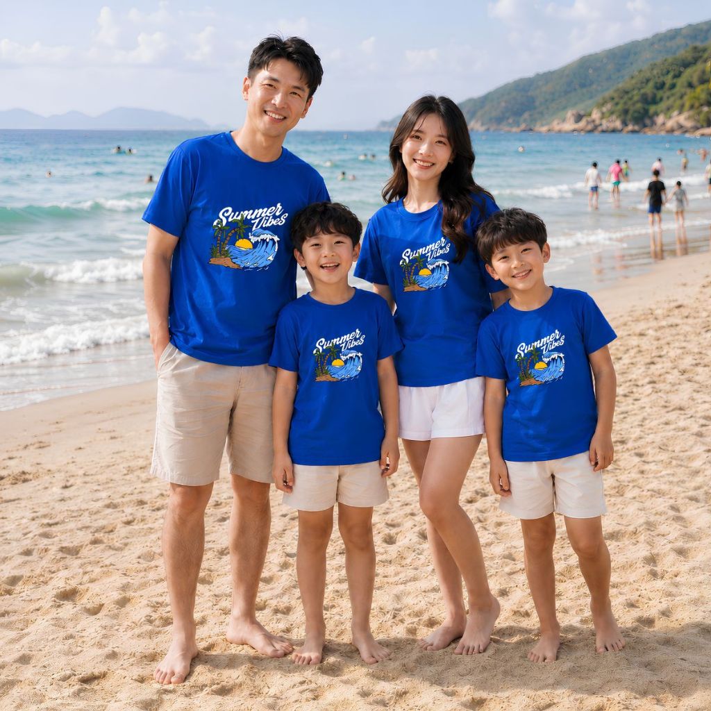 [Form Rộng] Áo phông đồng phục hội, nhóm du lịch hình cây dừa Summer Vibes - LOZA GD001_thumbnail_2