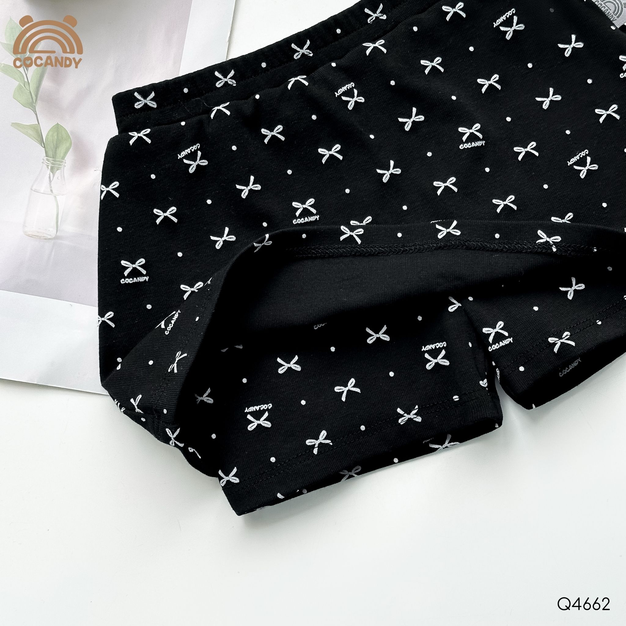 Quần váy legging cộc ĐEN họa tiết nơ Cocandy_thumbnail_3