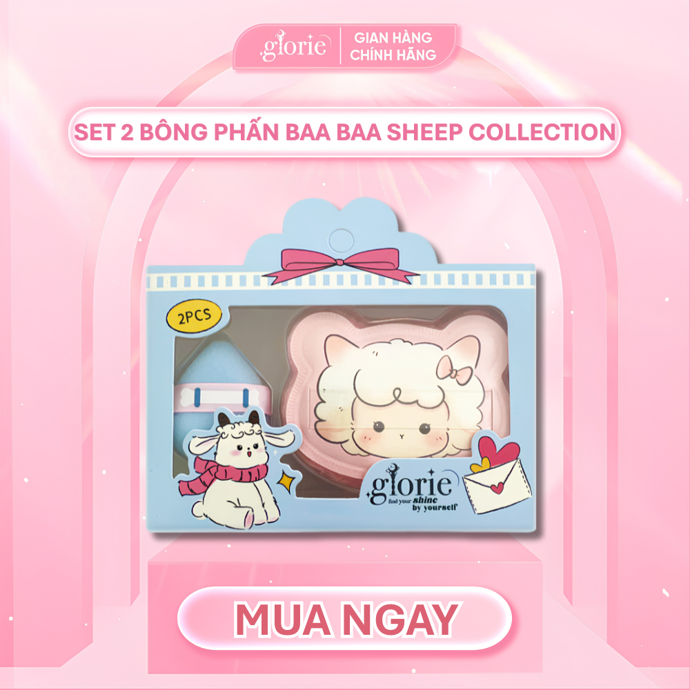 001 Set 2 bông phấn phủ