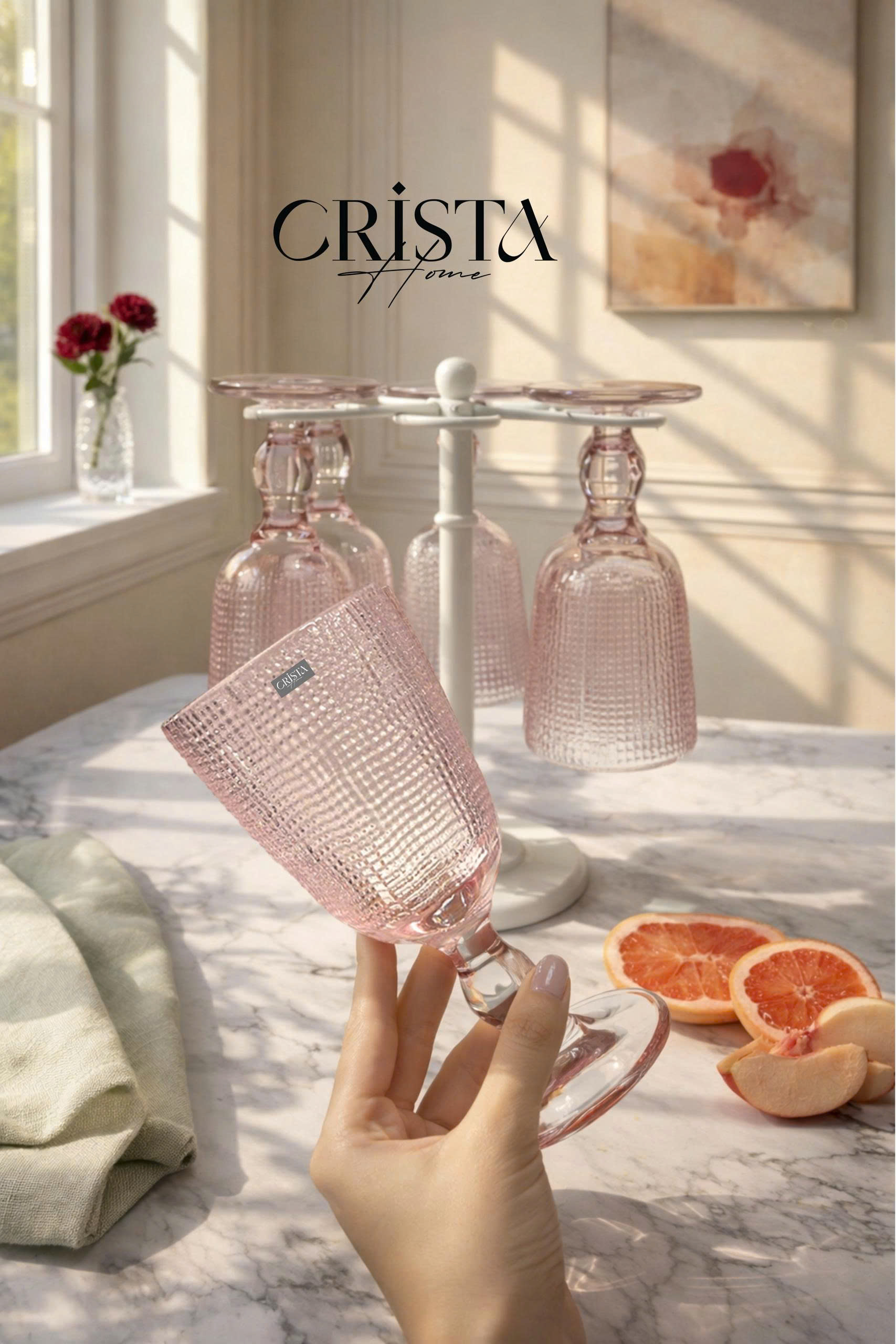 1 chiếc Ly rượu 240ml vân lưới Crista home - 60200_thumbnail_13