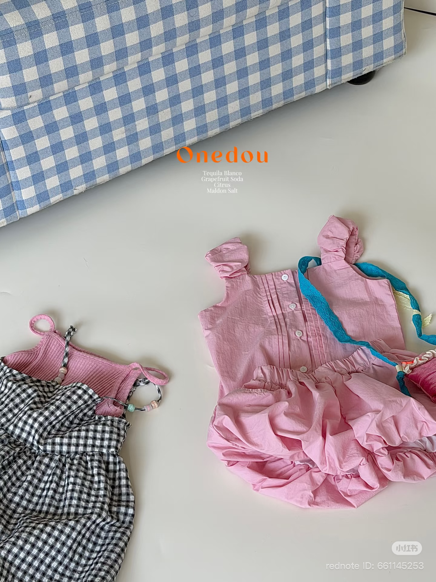 OD13 - Set 2 dây thô kèm quần bí màu hồng hãng One Dou