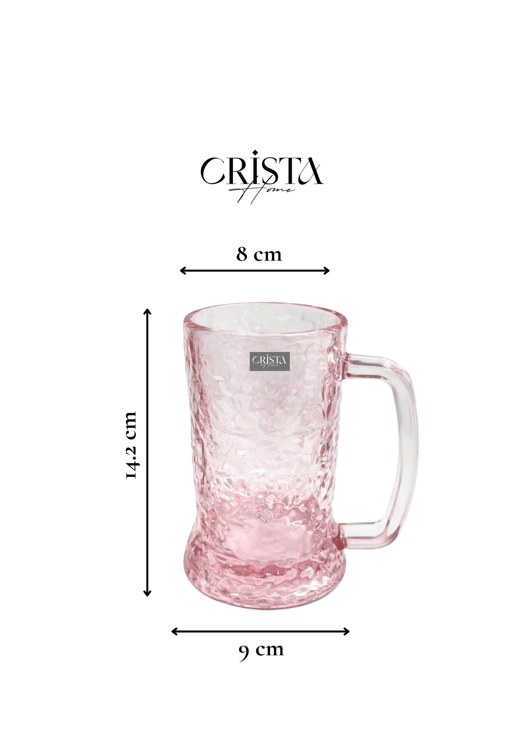 Bộ 6 cốc ly bia thủy tinh vân sóng nước có quai 420ml Crista Home_thumbnail_7
