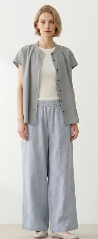 Q684- Quần linen suông